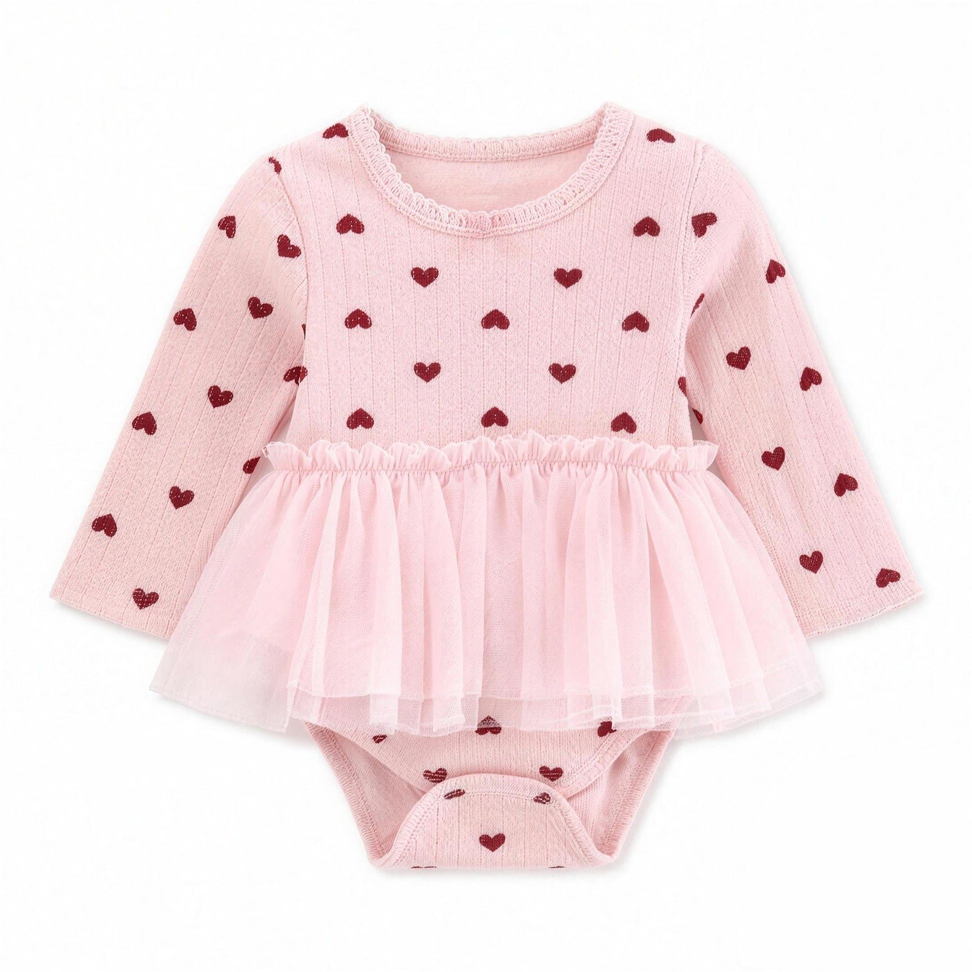 Heart Tutu Romper Dress - Blush Pink