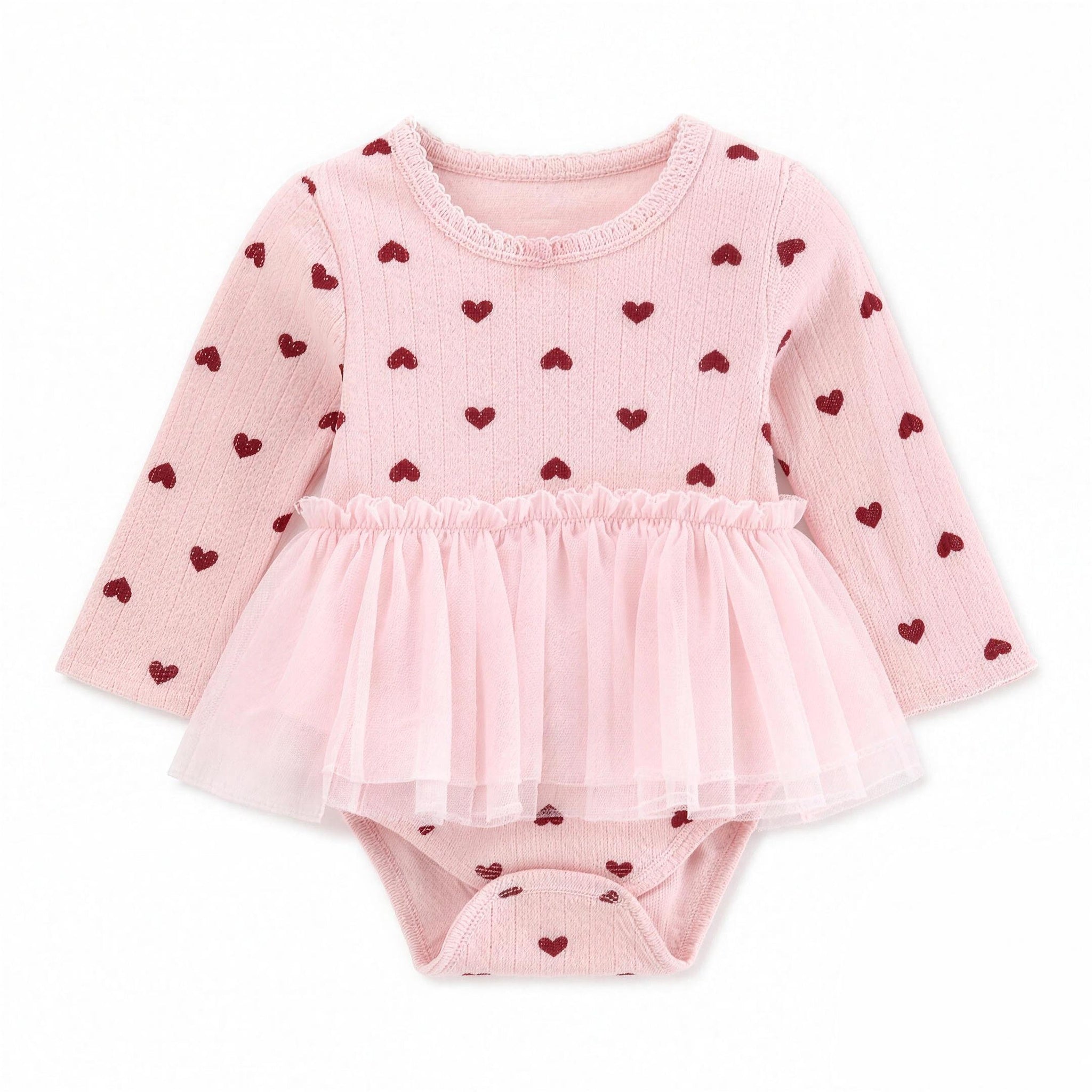 Heart Tutu Romper Dress - Blush Pink