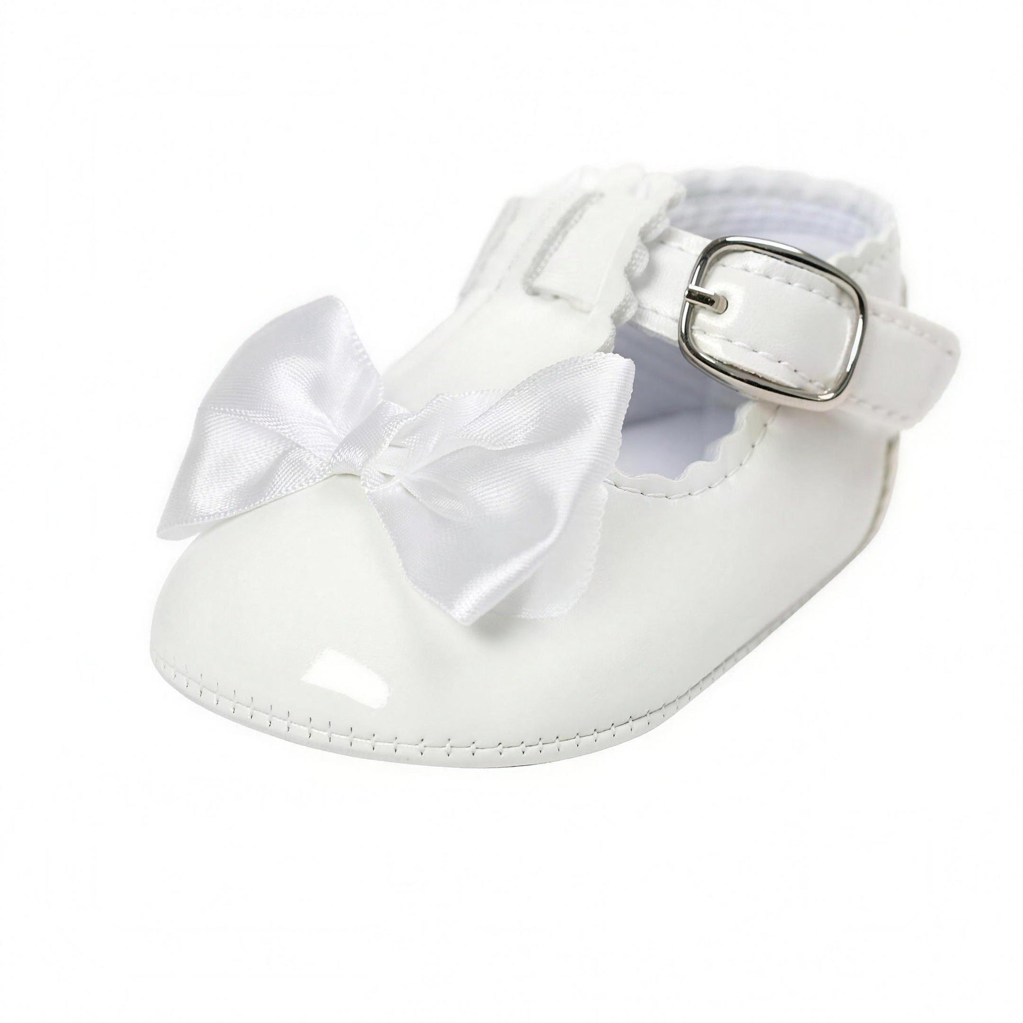 Bow Buckle Mary Jane - White