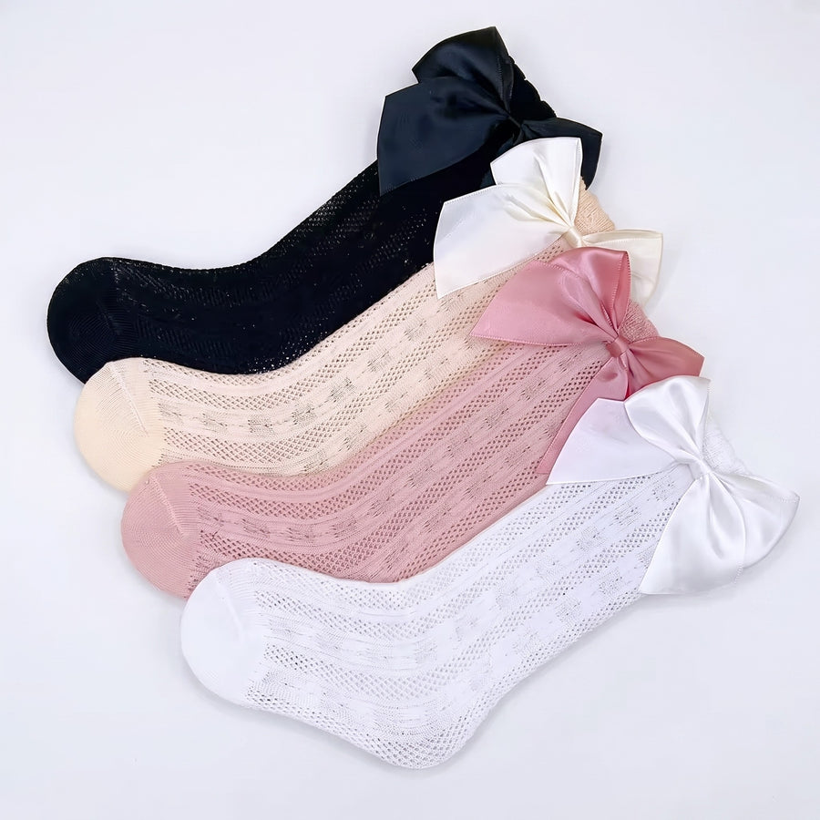 Bow Tie Knee-High Socks