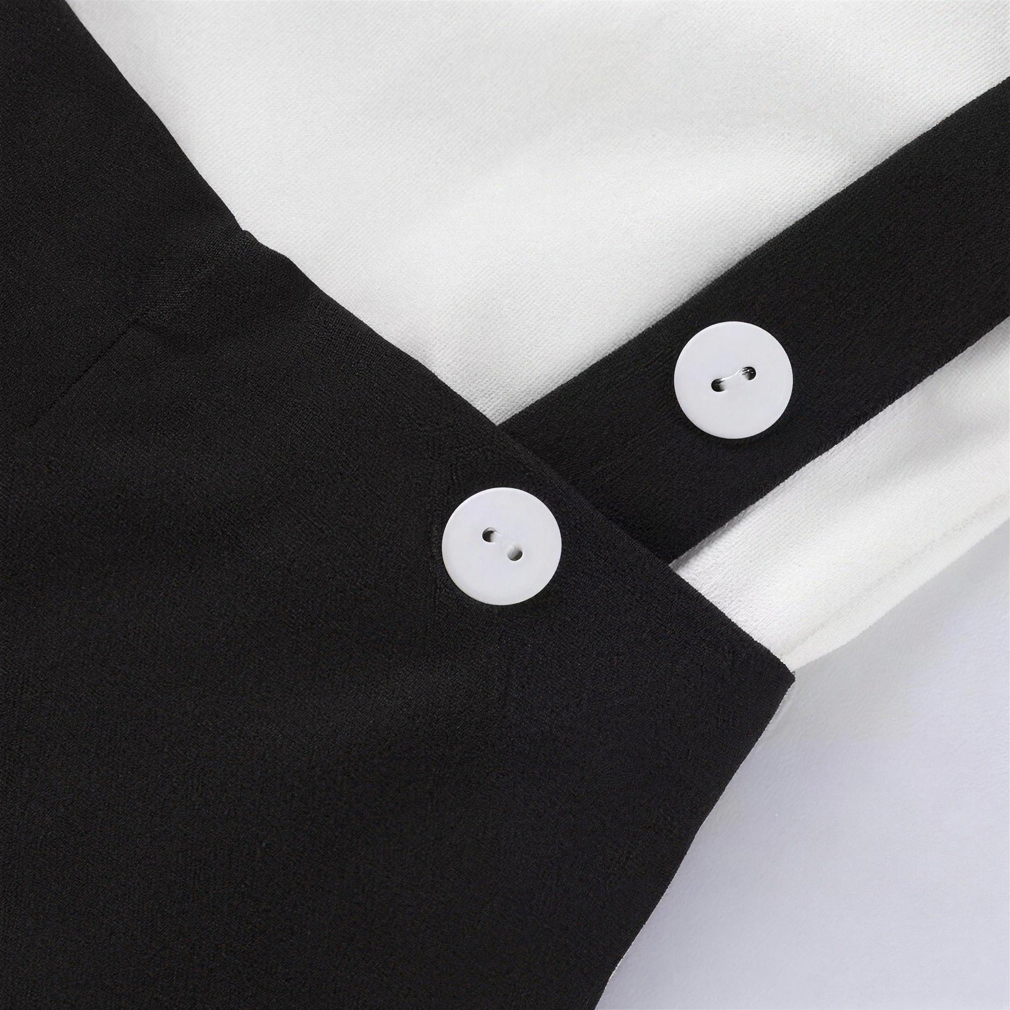 Bow Tie Suspender Set - suspender button detail view (shown in Black)