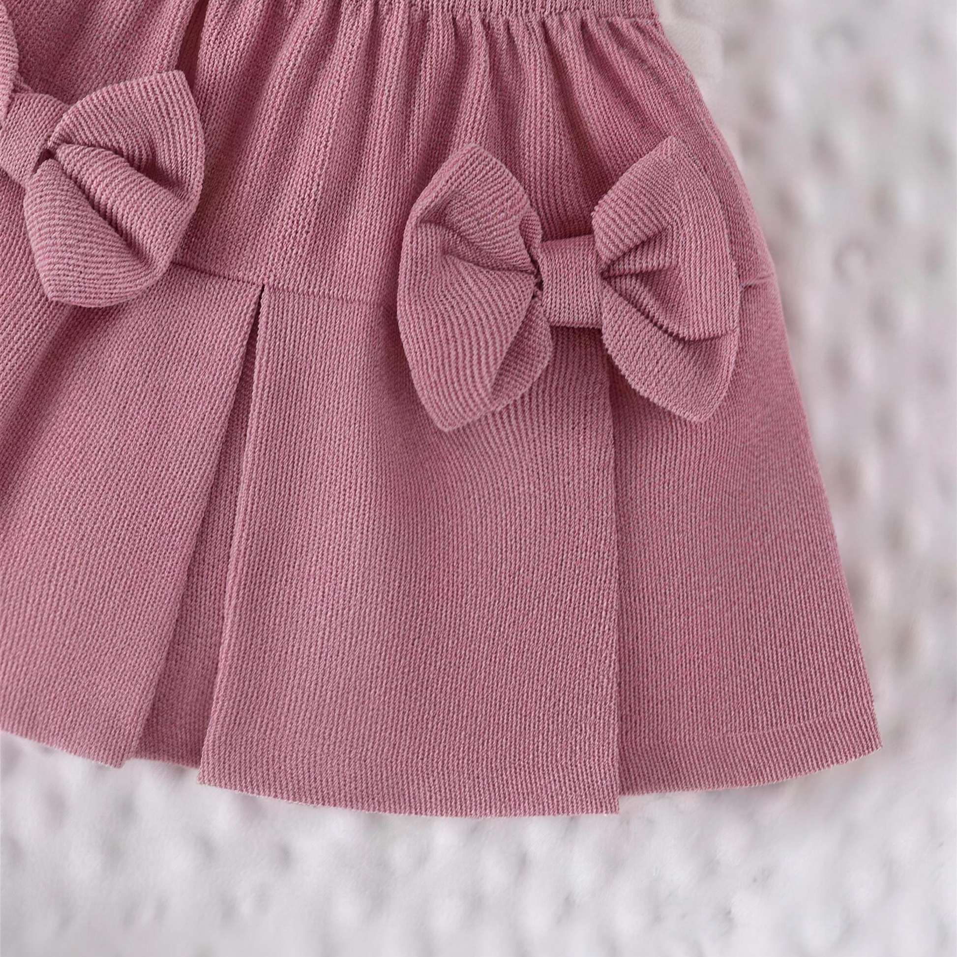 Chenille Heart Bow Skirt Set - bow detail