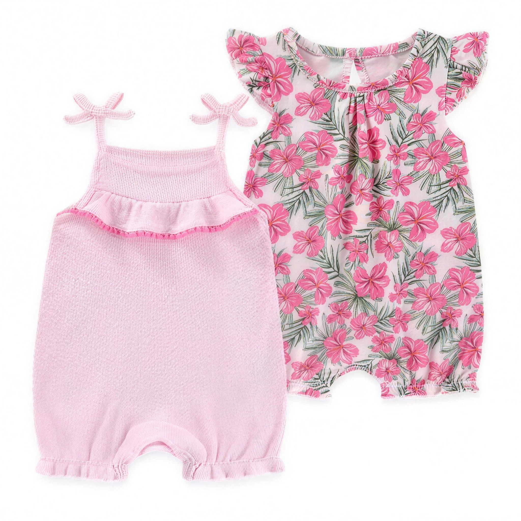Bow Floral Romper Set - professional studio photo