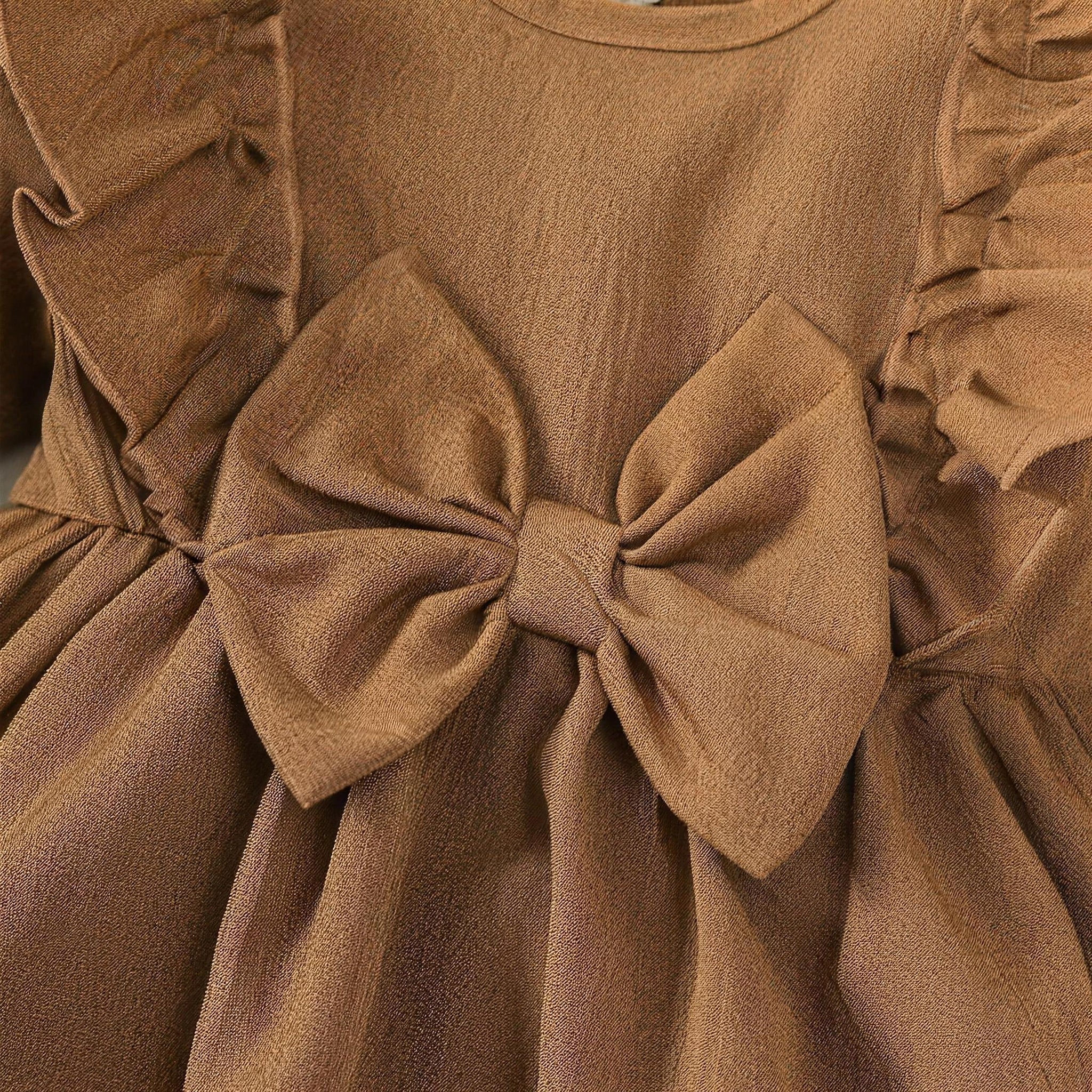 Brown Ruffle Bow Dress & Headband - additional photo