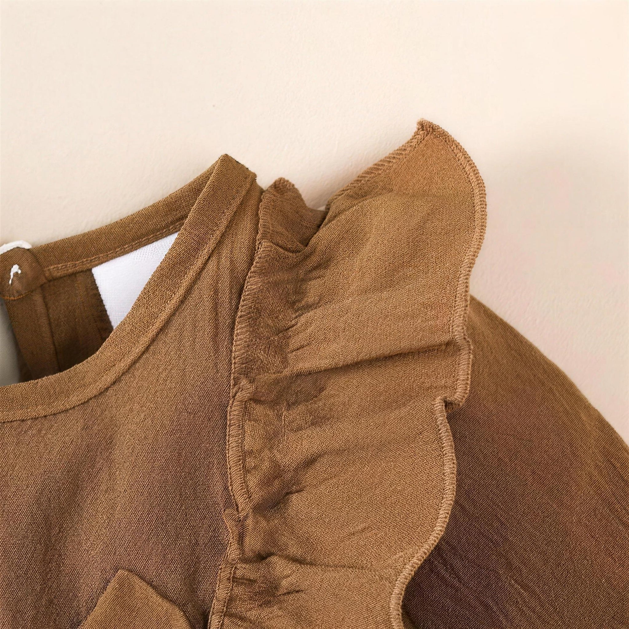 Brown Ruffle Bow Dress & Headband - additional photo