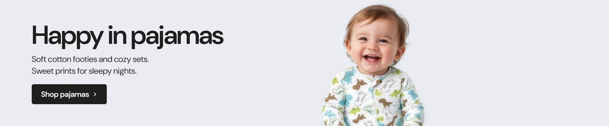 Happy in pajamas: soft cotton footies and cozy sets. Shop pajamas