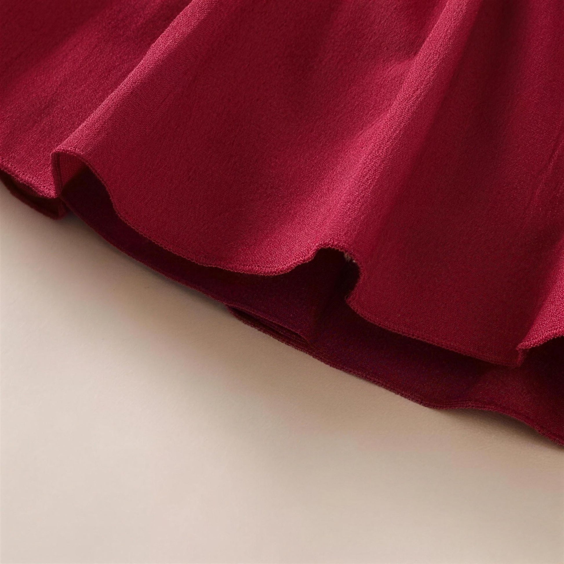 Burgundy Ruffle Bow Dress & Headband - additional photo