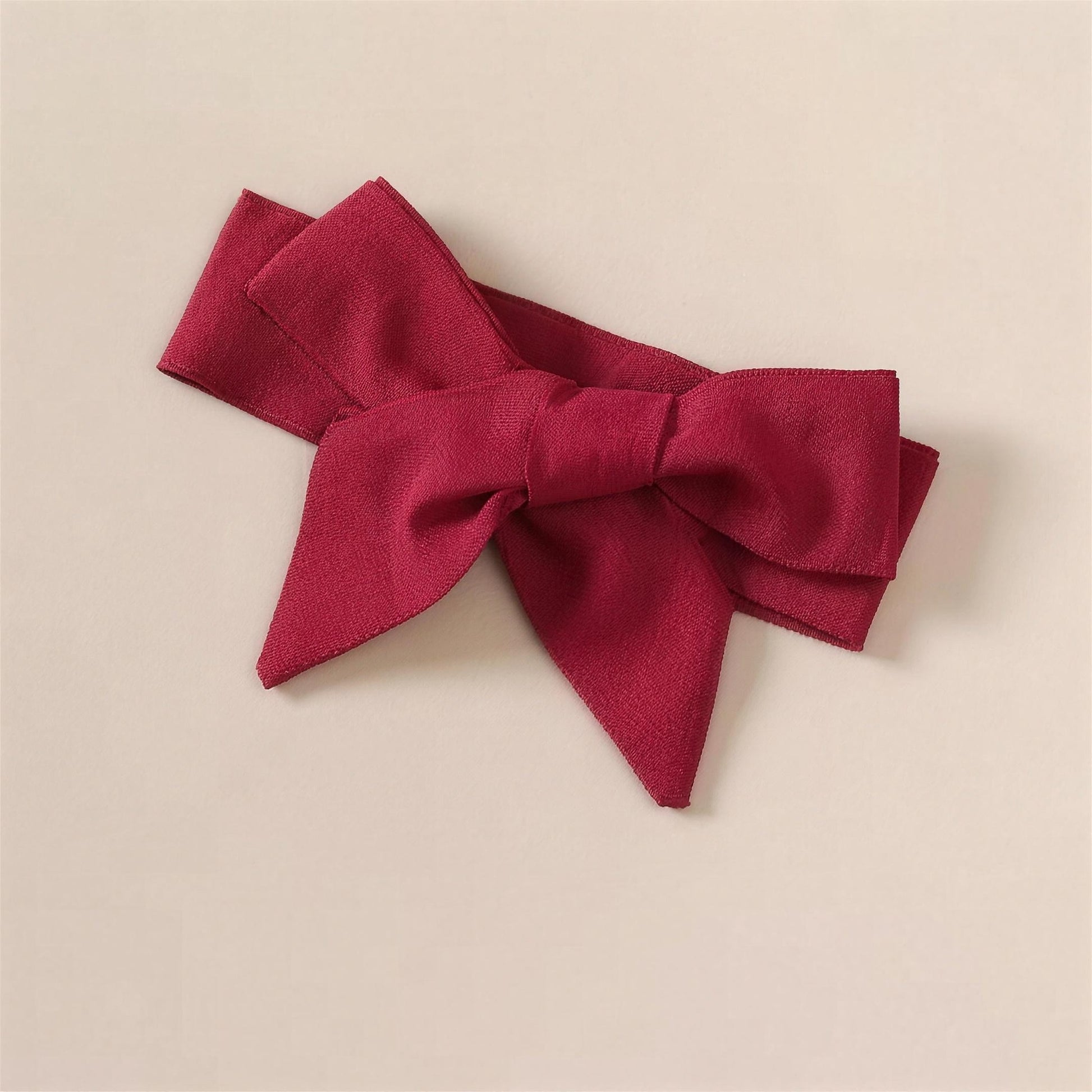 Burgundy Ruffle Bow Dress & Headband - additional photo