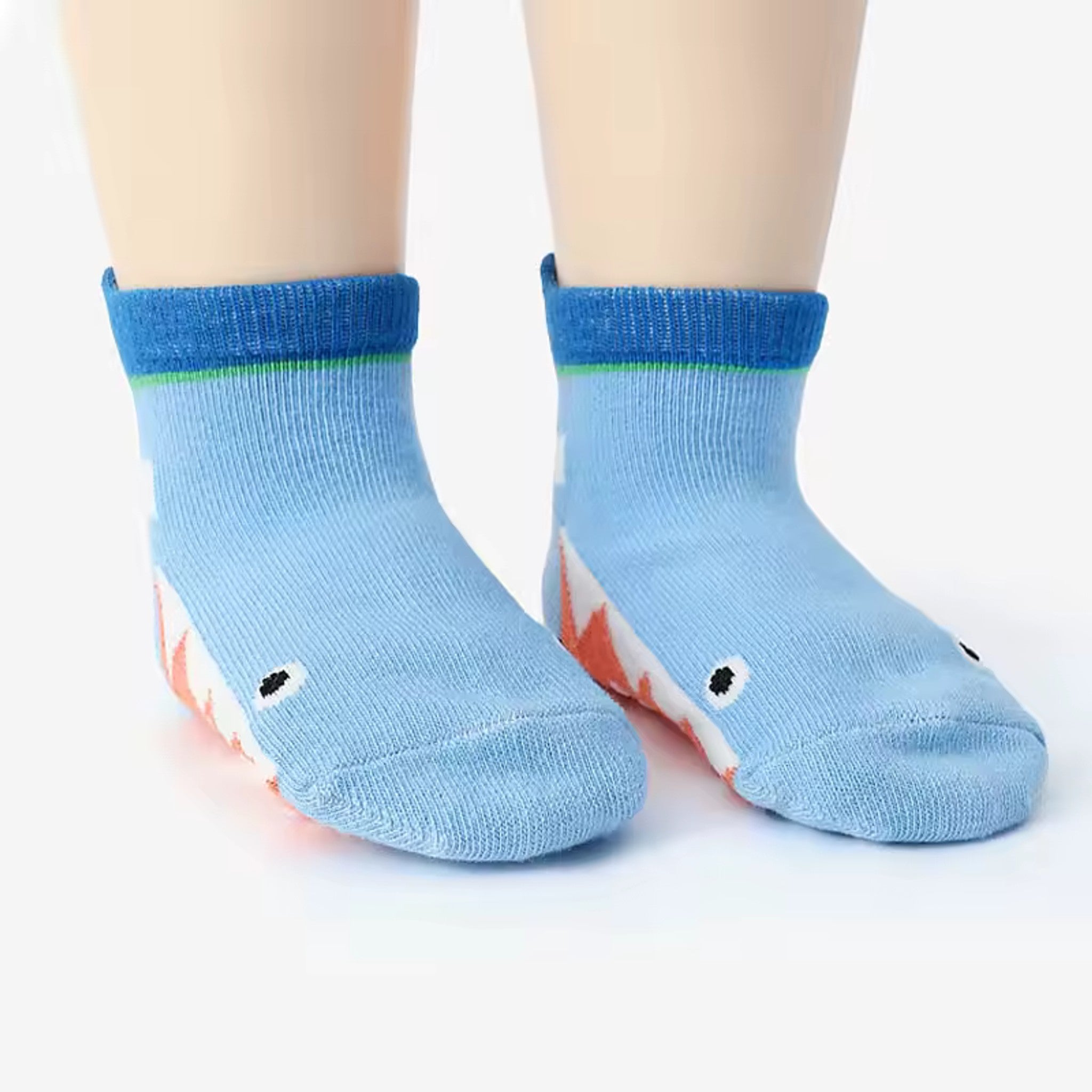 Cartoon Animal Non-Slip Floor Socks - shark design worn on model