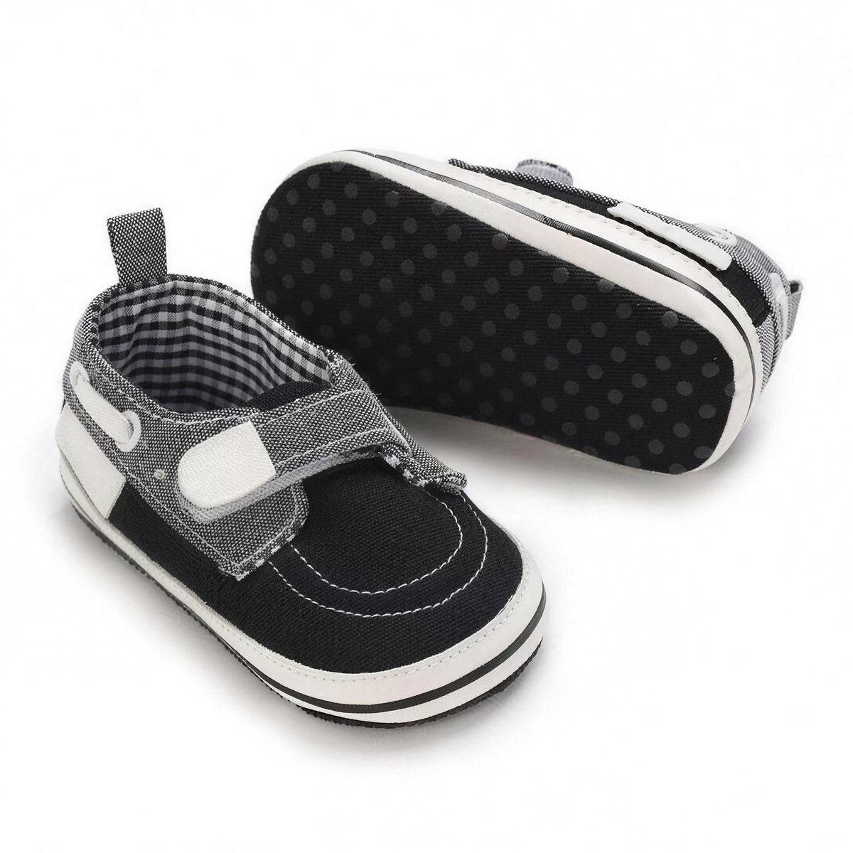 Charcoal Plaid Boat Shoe - detail view