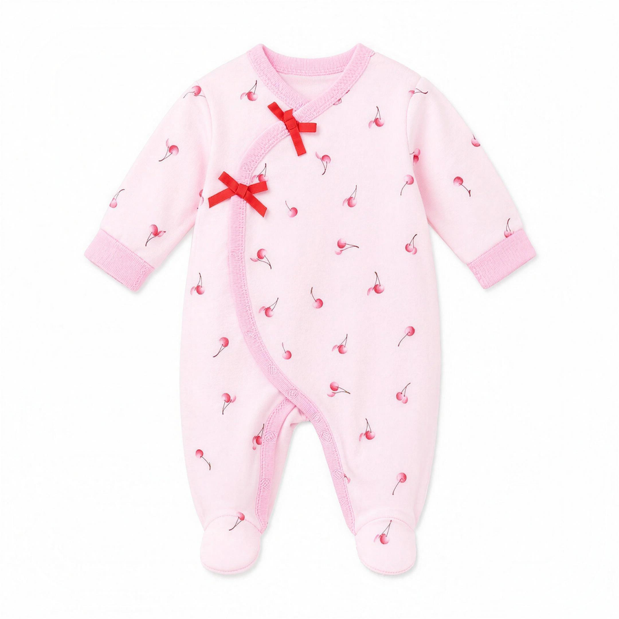 Cherry Wrap Footed Pajama