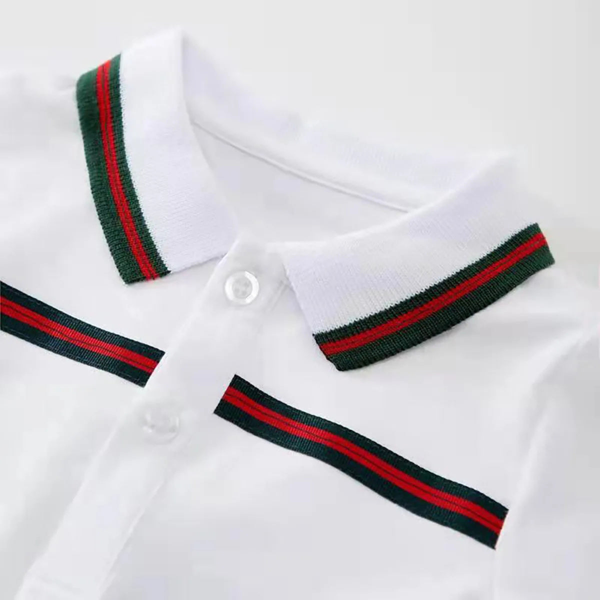 Classic Stripe Baby Polo Romper - additional view, baby and toddler clothing product photo