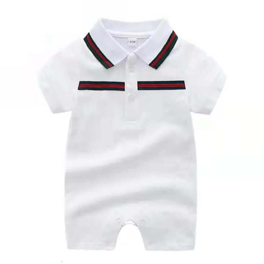 Classic Stripe Baby Polo Romper