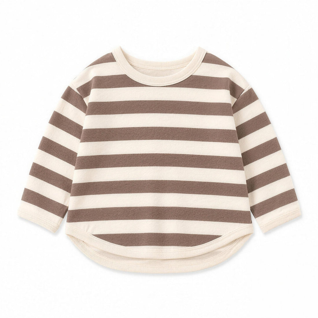 Striped Long Sleeve Top - Coffee, professional studio photo
