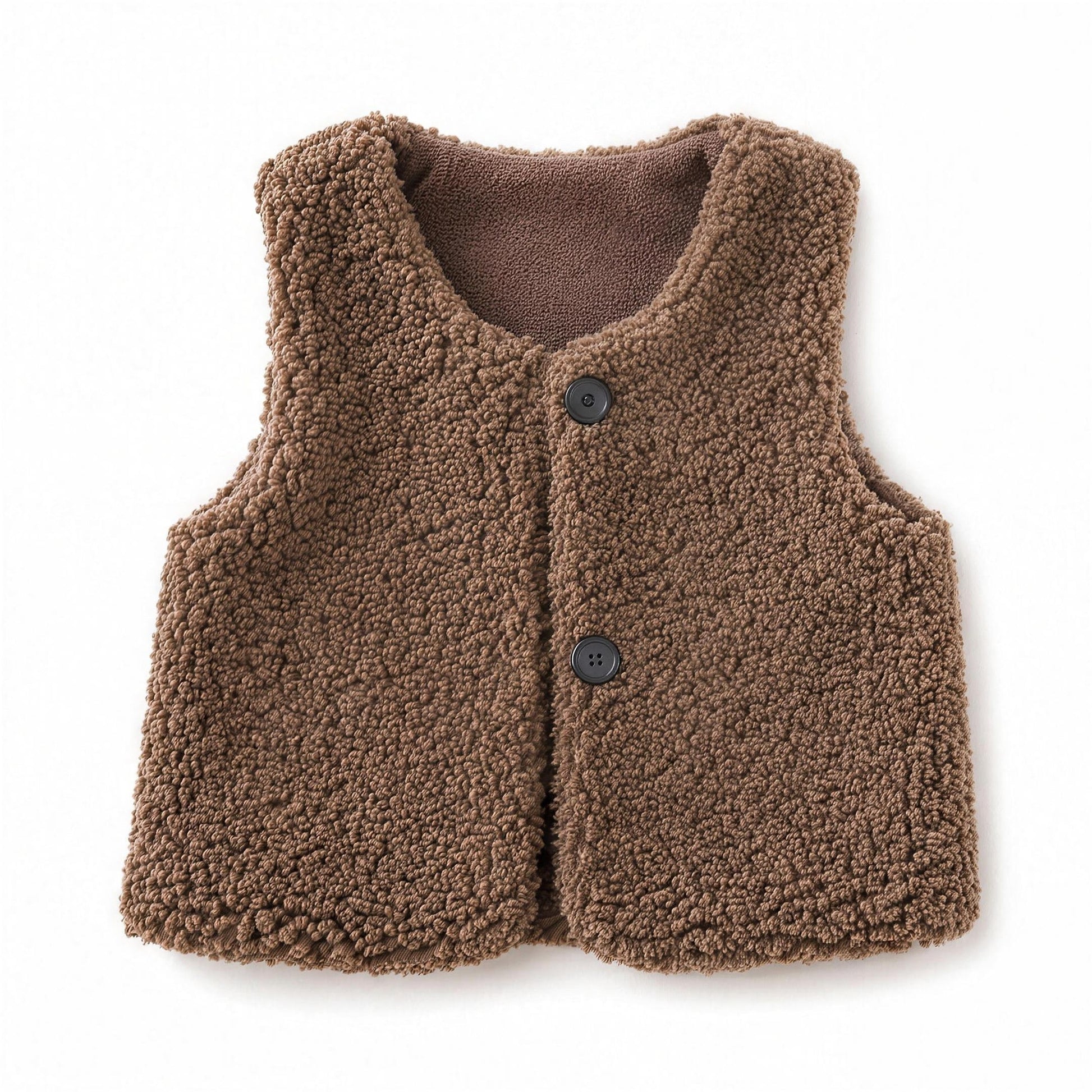 Cozy Sherpa Vest - Coffee