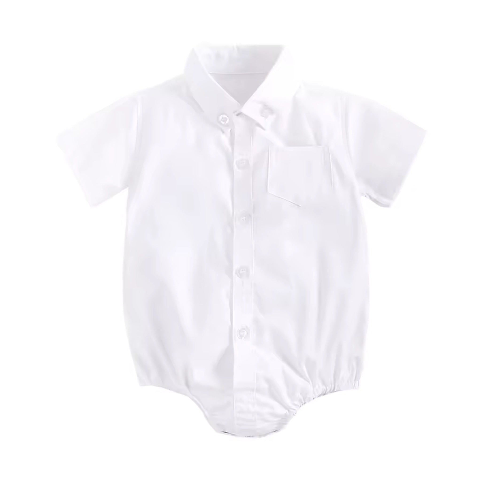 Collared Shirt Bodysuit - White