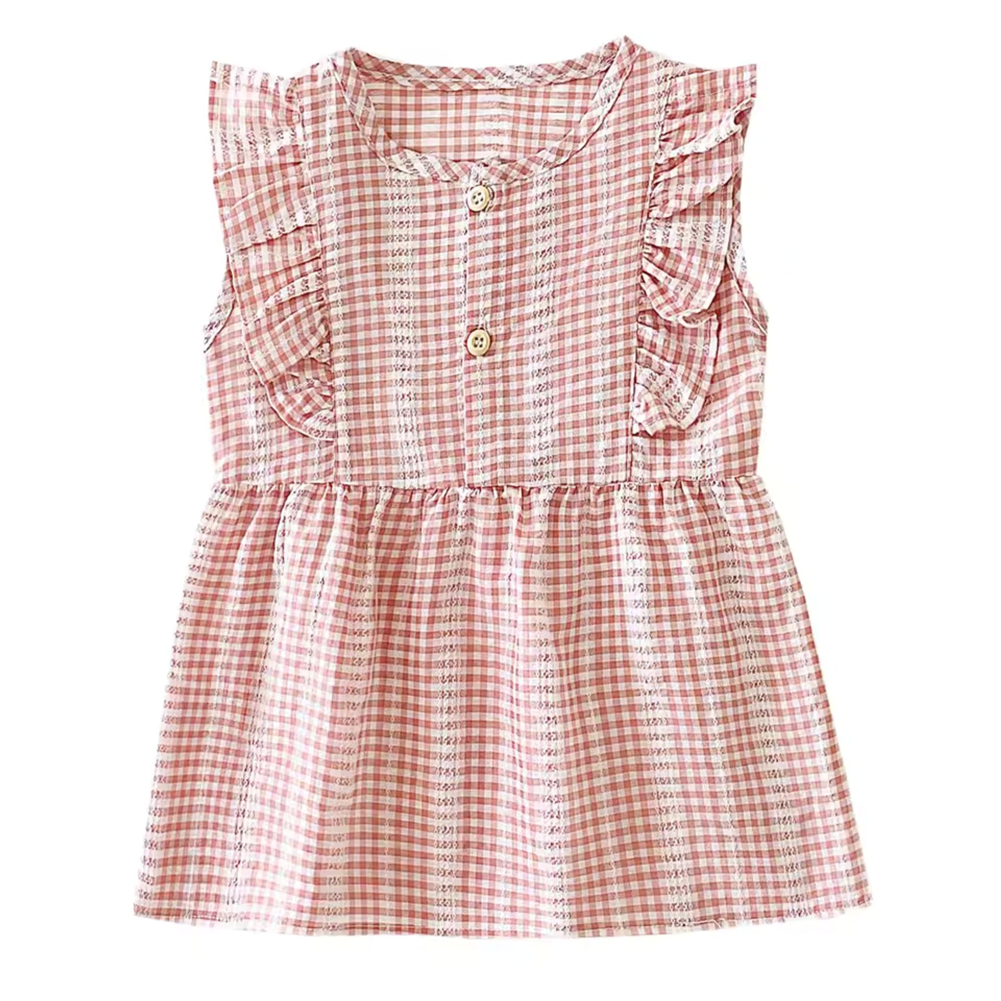 Coral Gingham Dress