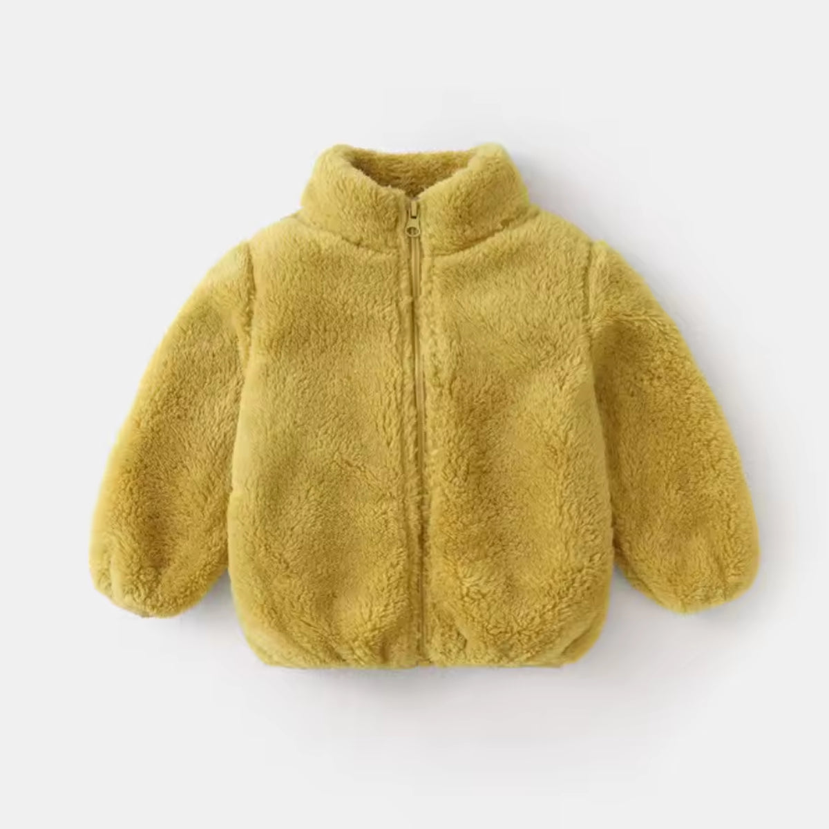 Cozy Baby Fleece Jacket in Yellow - baby and toddler clothing, professional product photo