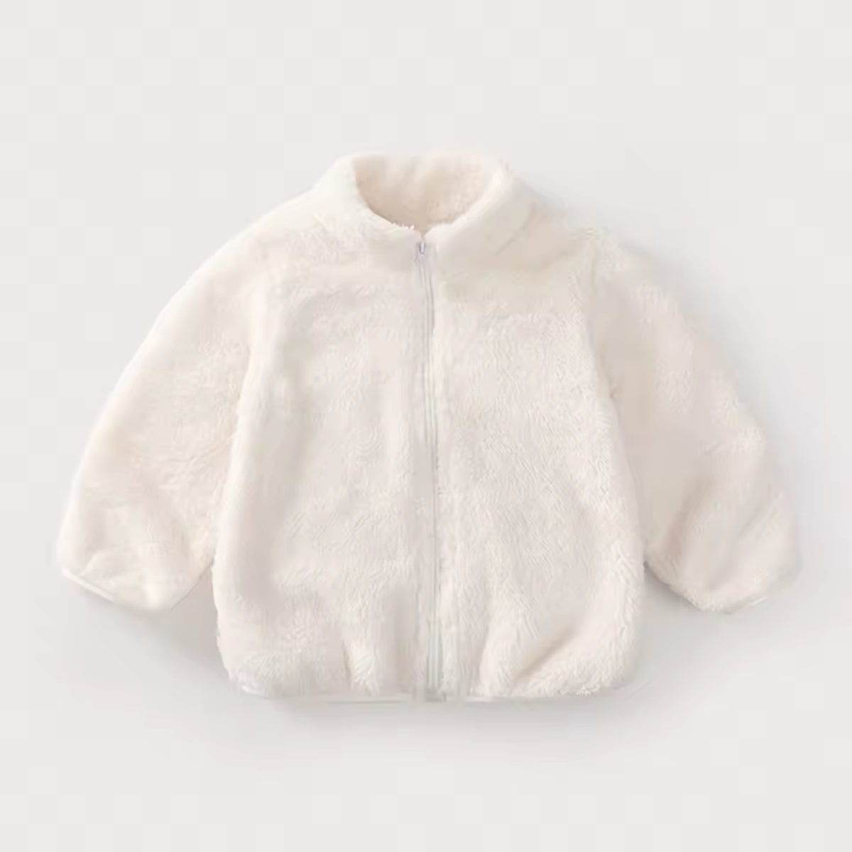 Cozy Baby Fleece Jacket in Jacketcozy White - baby and toddler clothing, professional product photo