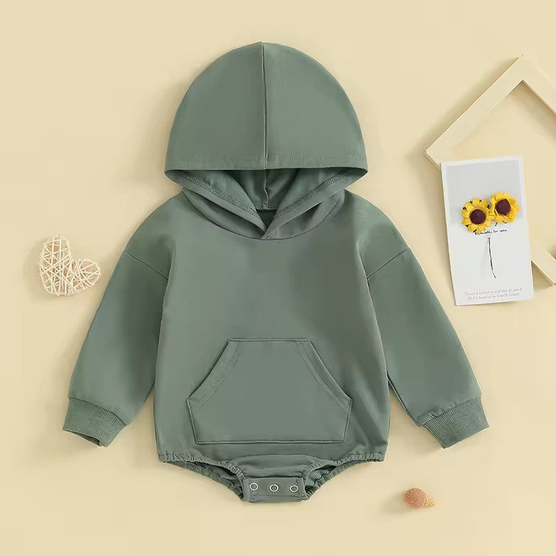 Cozy Hooded Pocket Romper - Color Options
