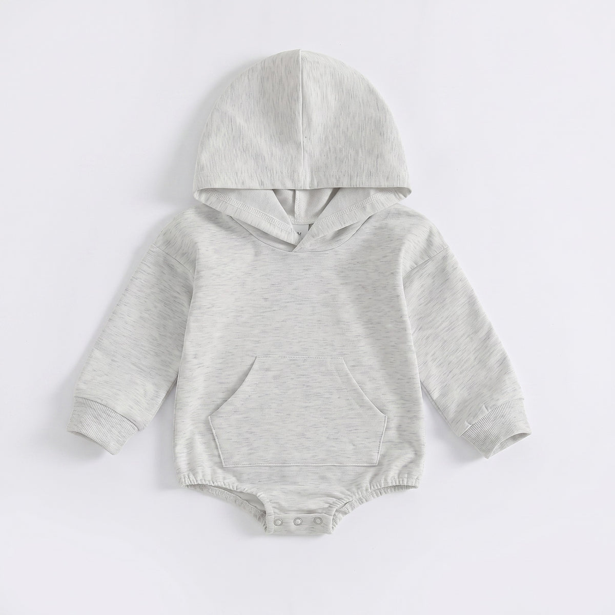Cozy Hooded Pocket Romper - Grey