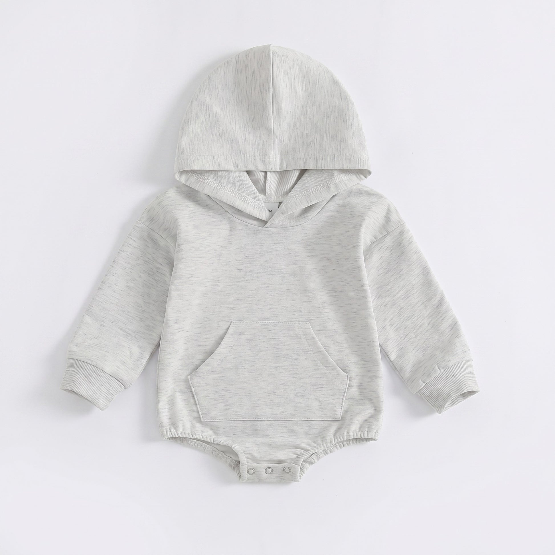 Cozy Hooded Pocket Romper - Grey