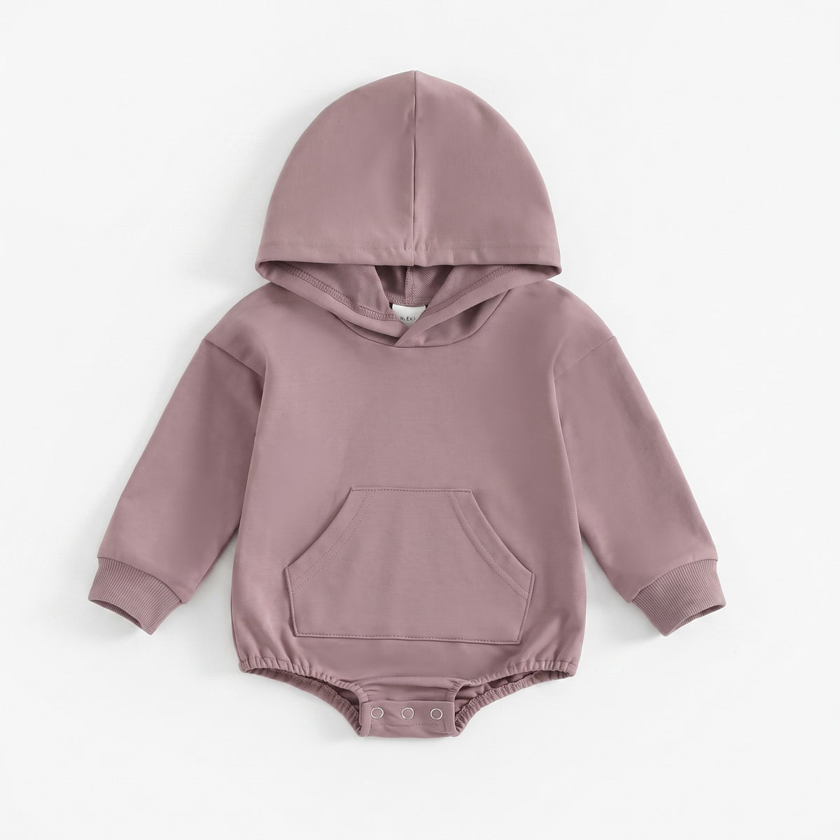 Cozy Hooded Pocket Romper - Mauve