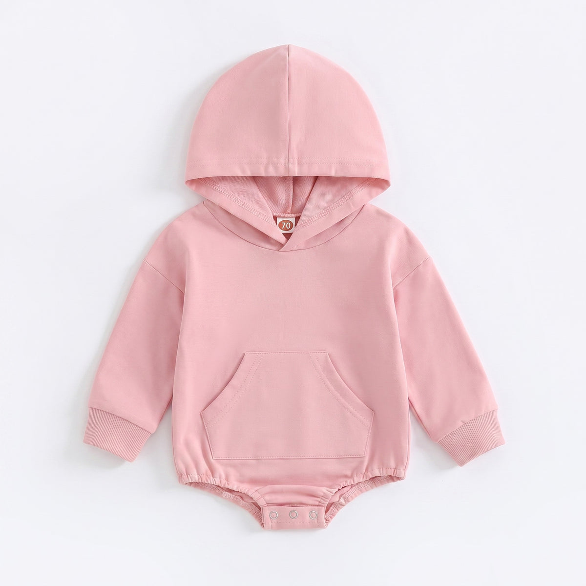 Cozy Hooded Pocket Romper - Pink