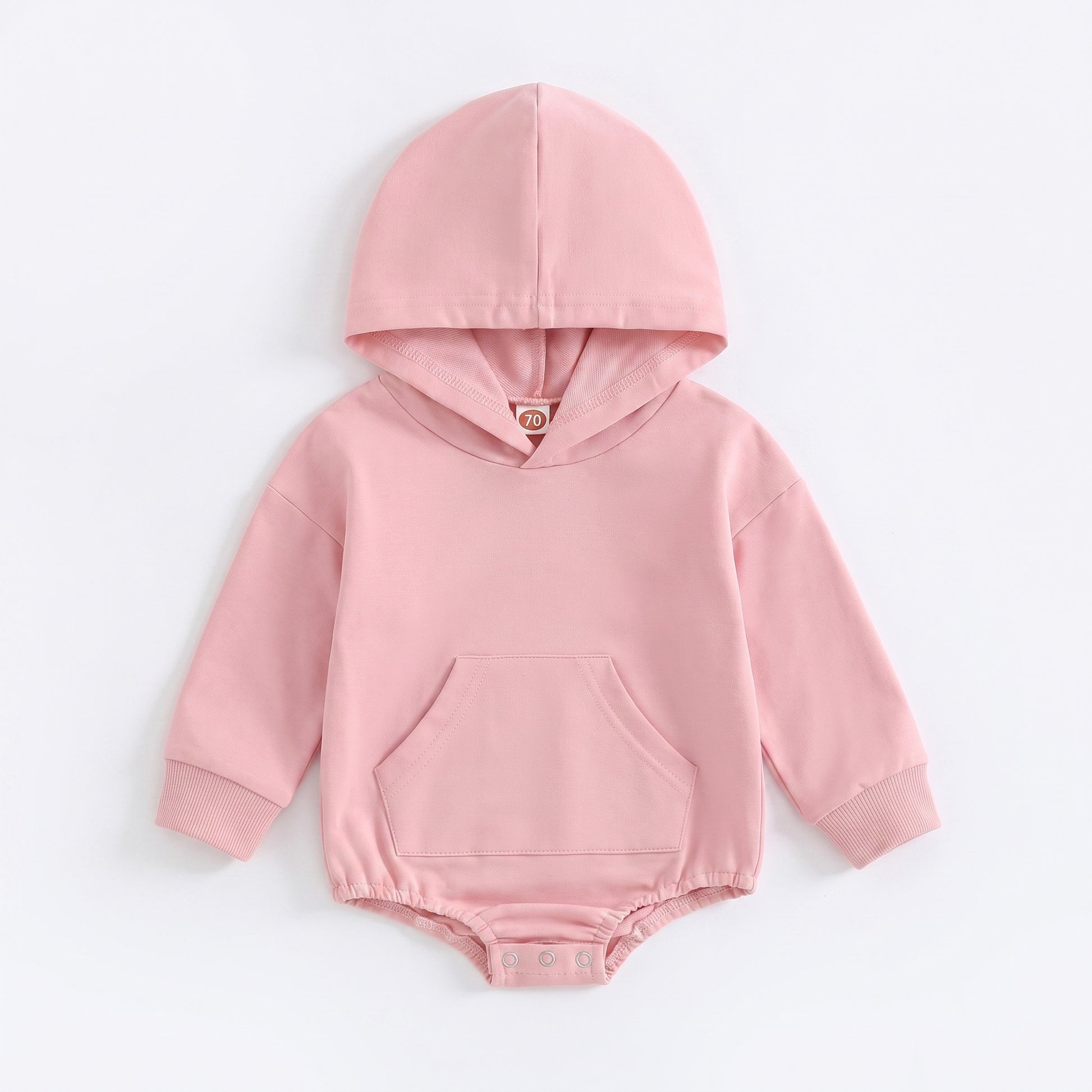 Cozy Hooded Pocket Romper - Pink