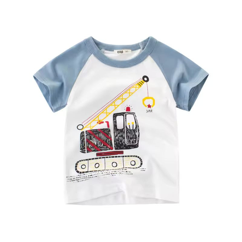 Crane Truck Tee, professional product photo on white background
