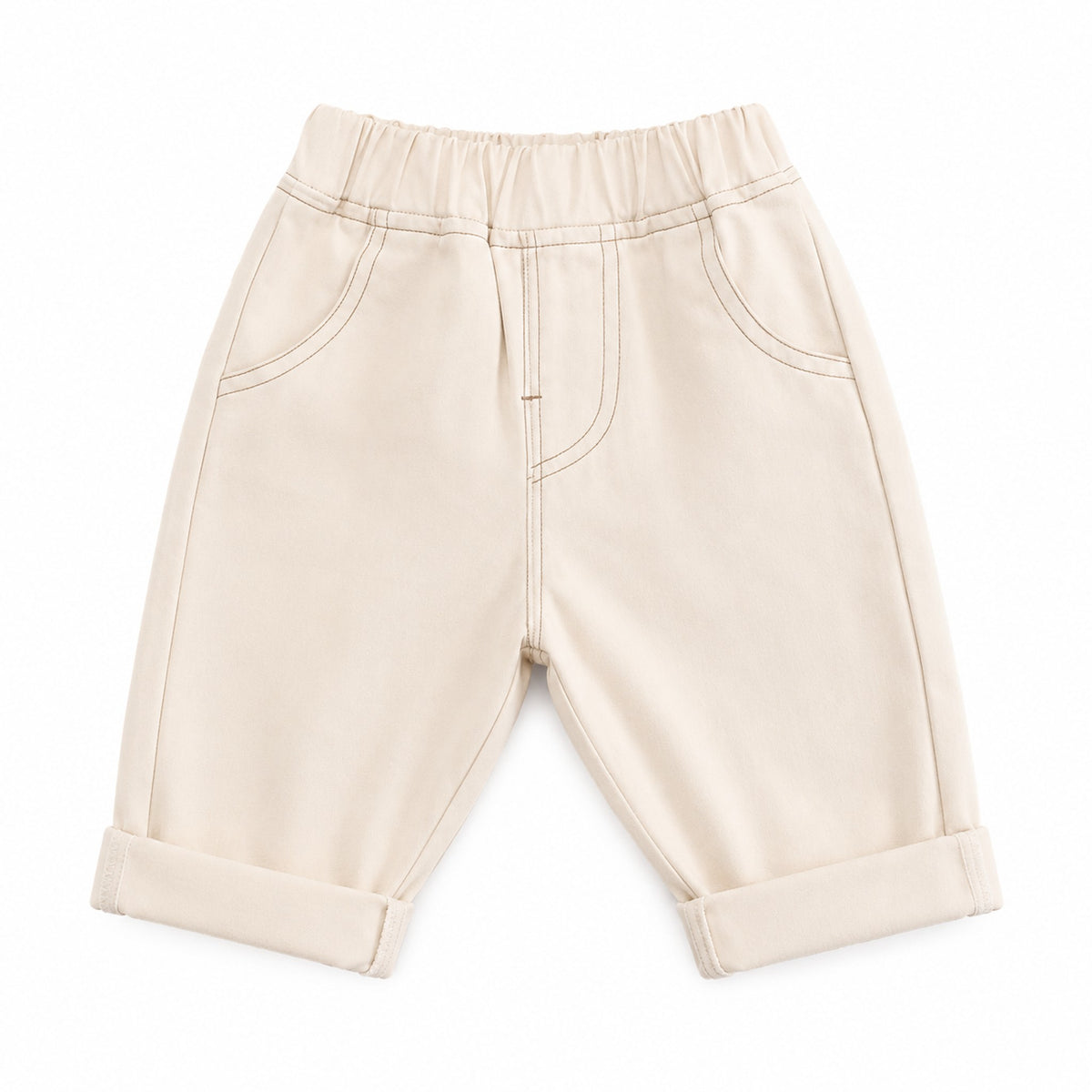 Cream Toddler Denim Jeans - professional product photo