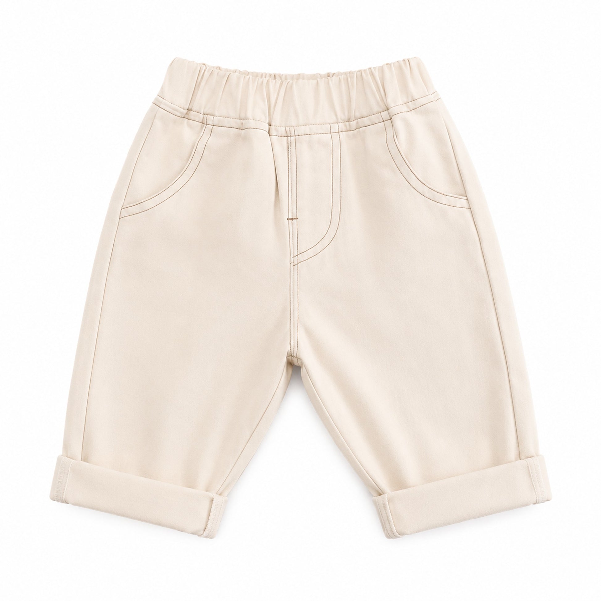 Cream Toddler Denim Jeans - professional product photo