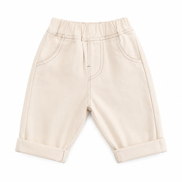 Cream Toddler Denim Jeans - professional product photo