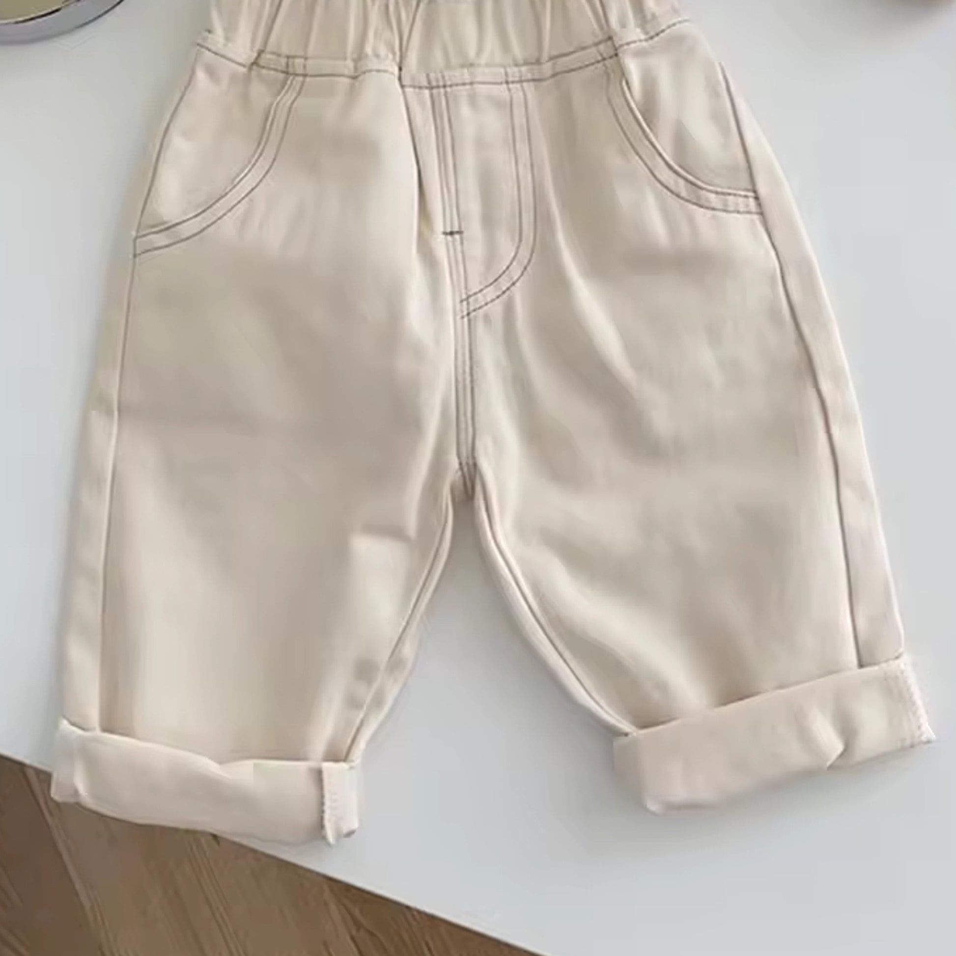 Cream Toddler Denim Jeans - detail