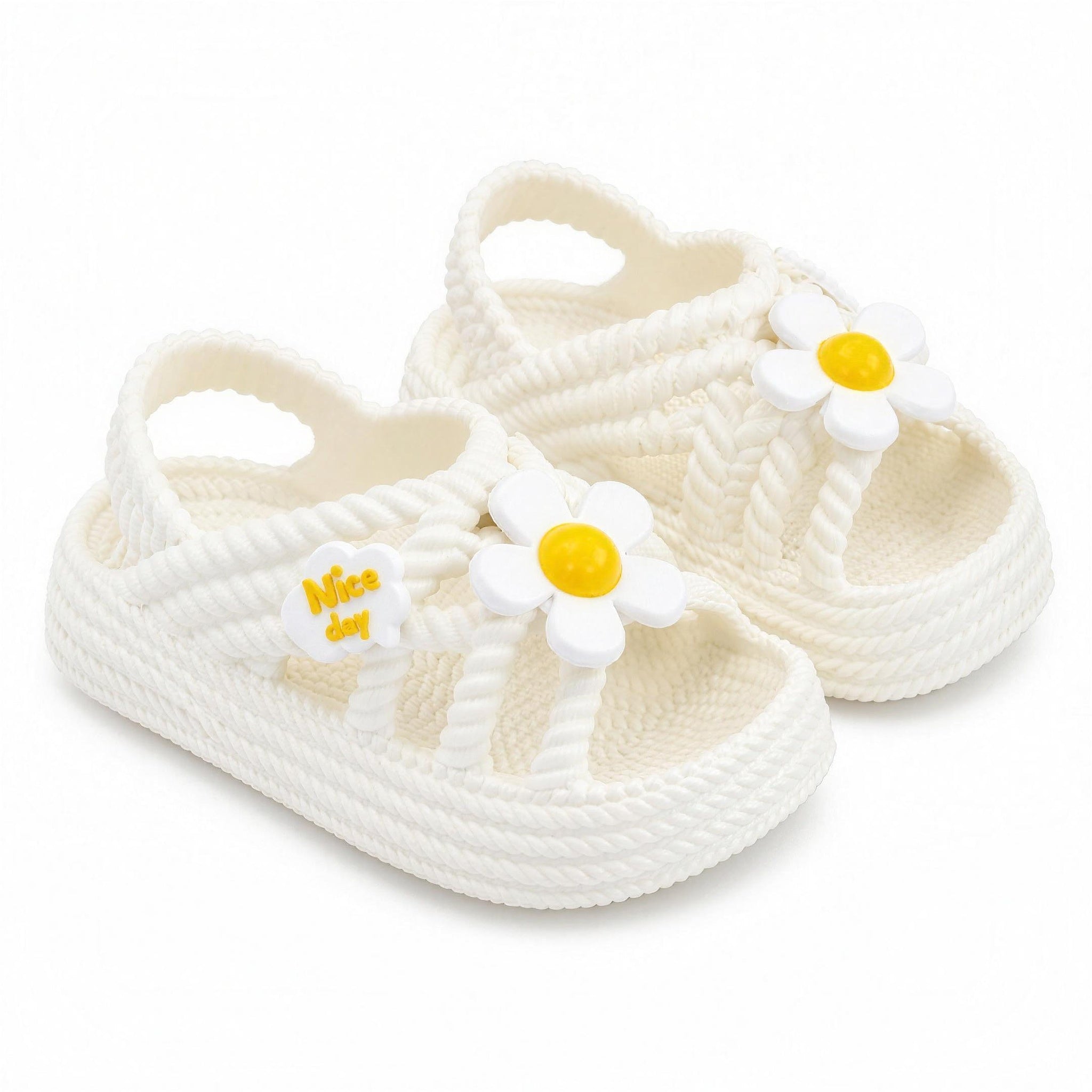 Daisy Charm Sandals - Cream
