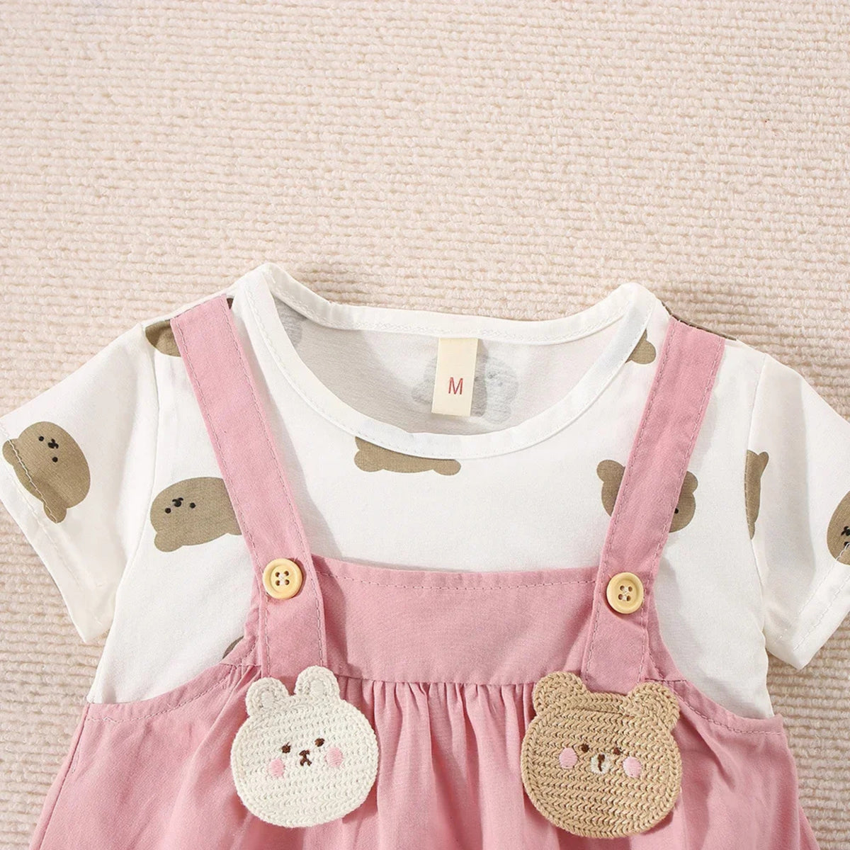 Cute Bear Baby Dress in Pink - baby and toddler clothing, professional product photo