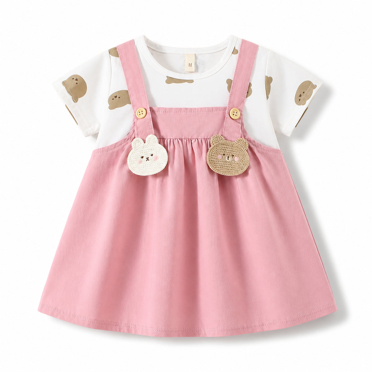 Cute Bear Baby Dress in Pink - baby and toddler clothing, professional product photo