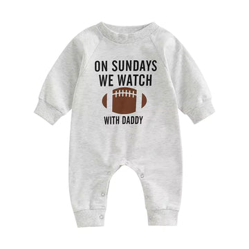 On Sundays We Watch Football Romper - With Daddy