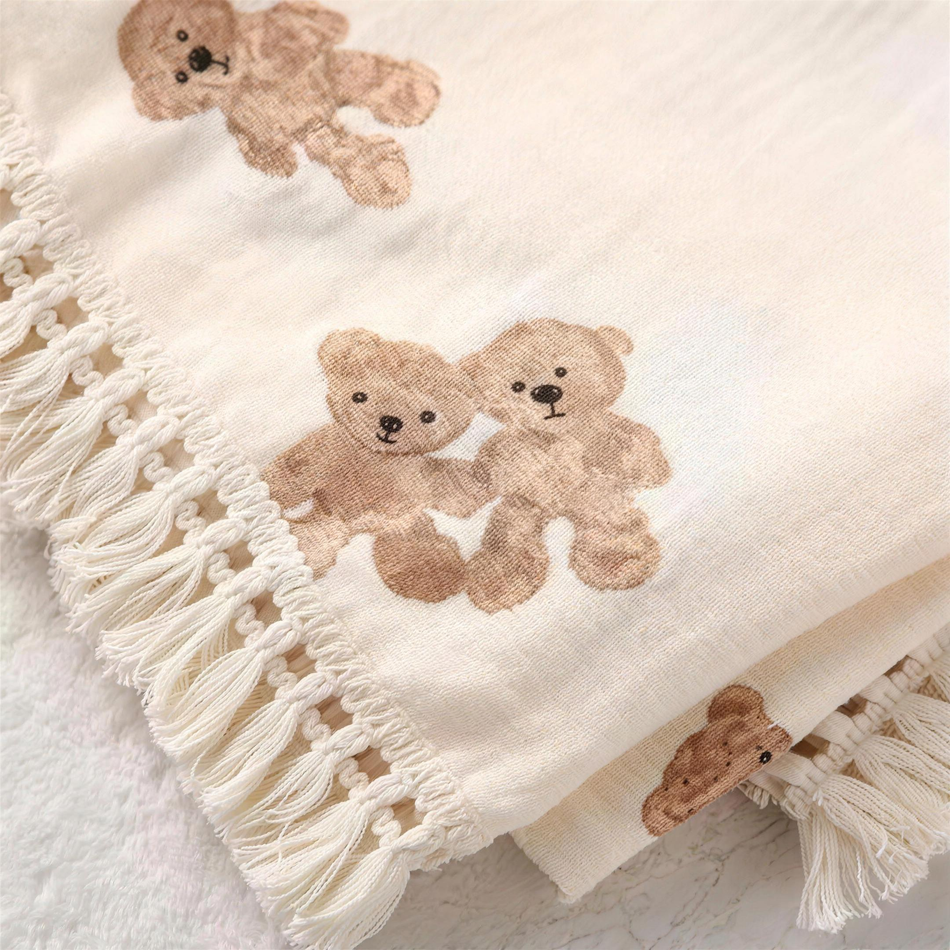 Bear Print Muslin Blanket - additional photo