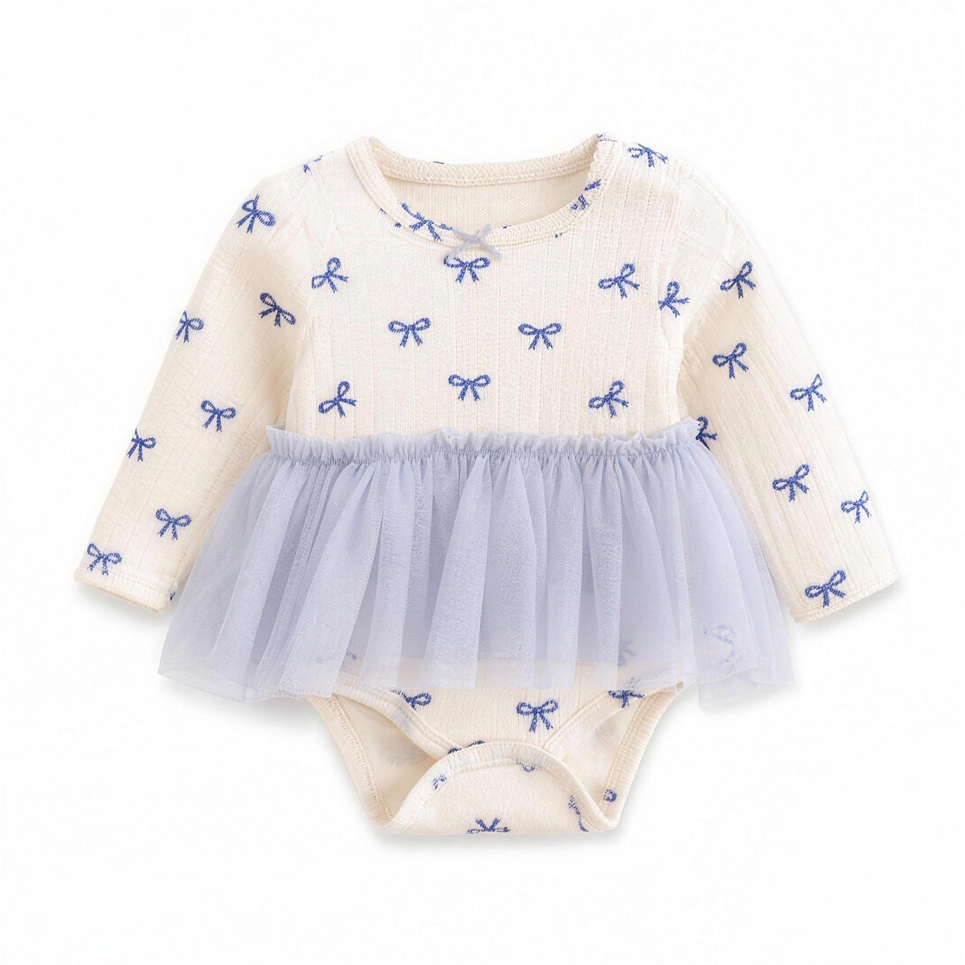 Heart Tutu Romper Dress - Dusty Blue