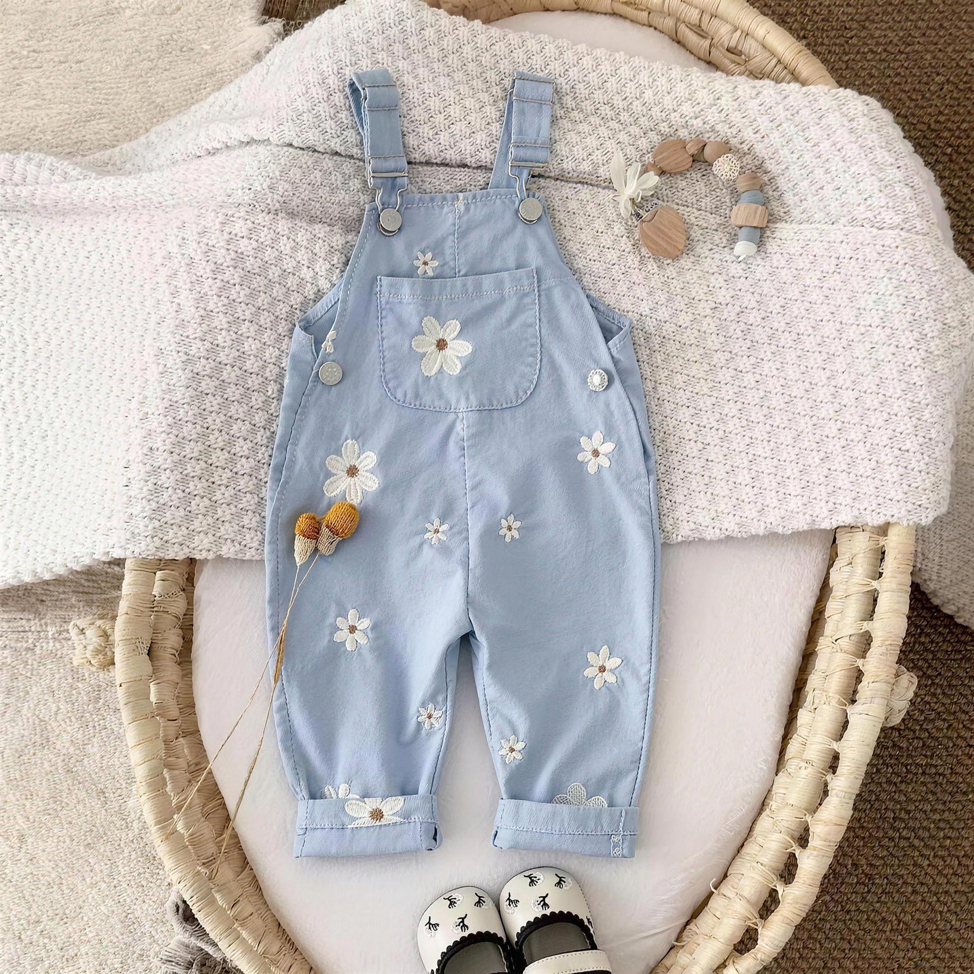 Daisy Embroidered Overalls - additional photo