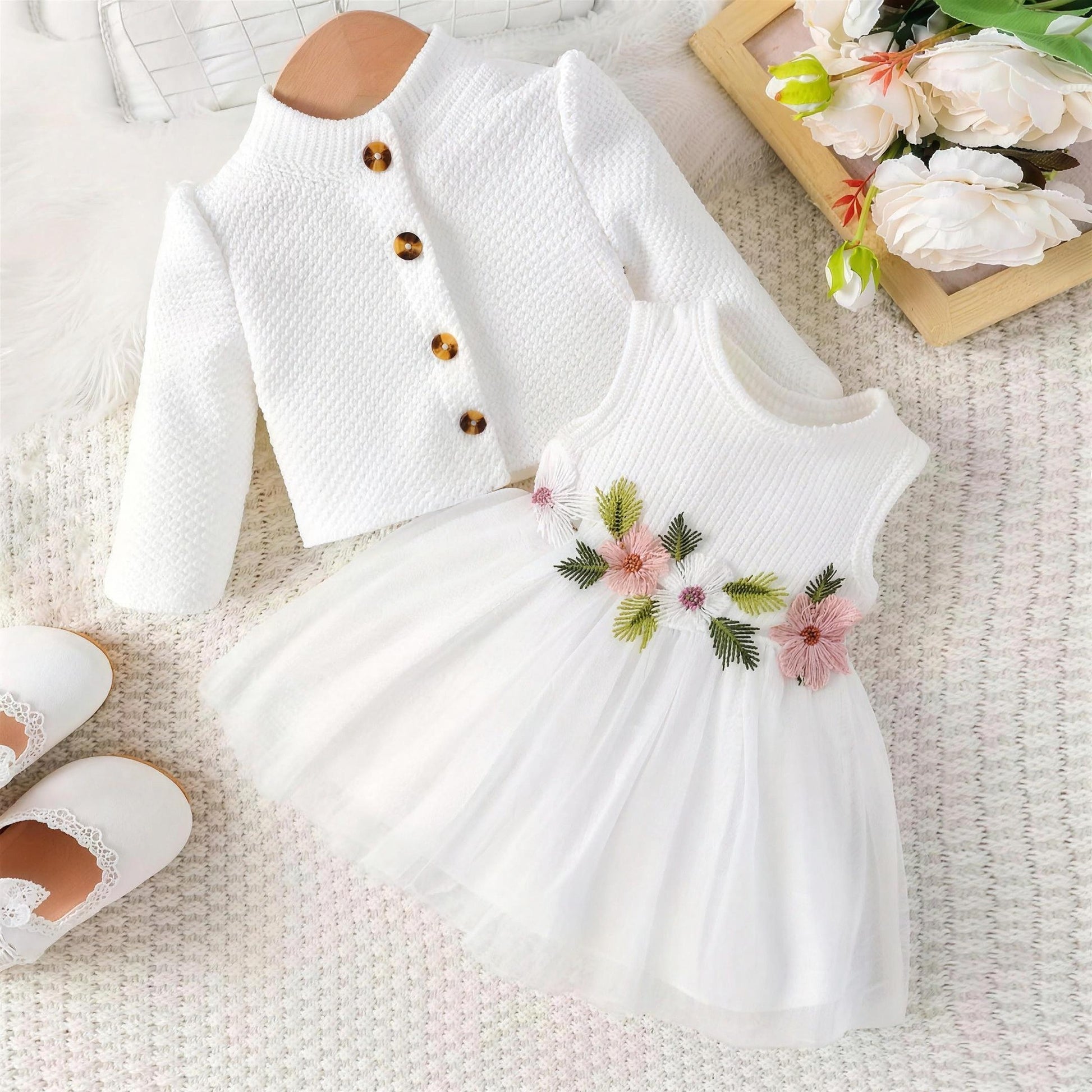 Floral Cardigan Dress Set - additional photo