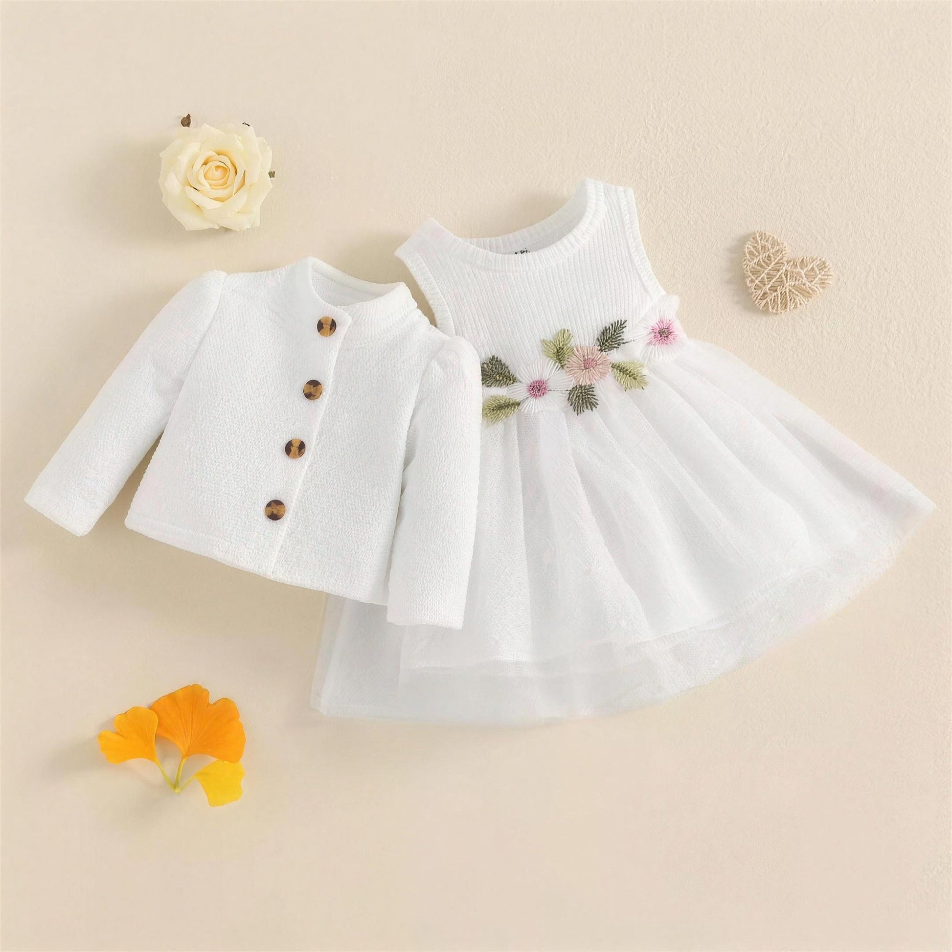 Floral Cardigan Dress Set - additional photo