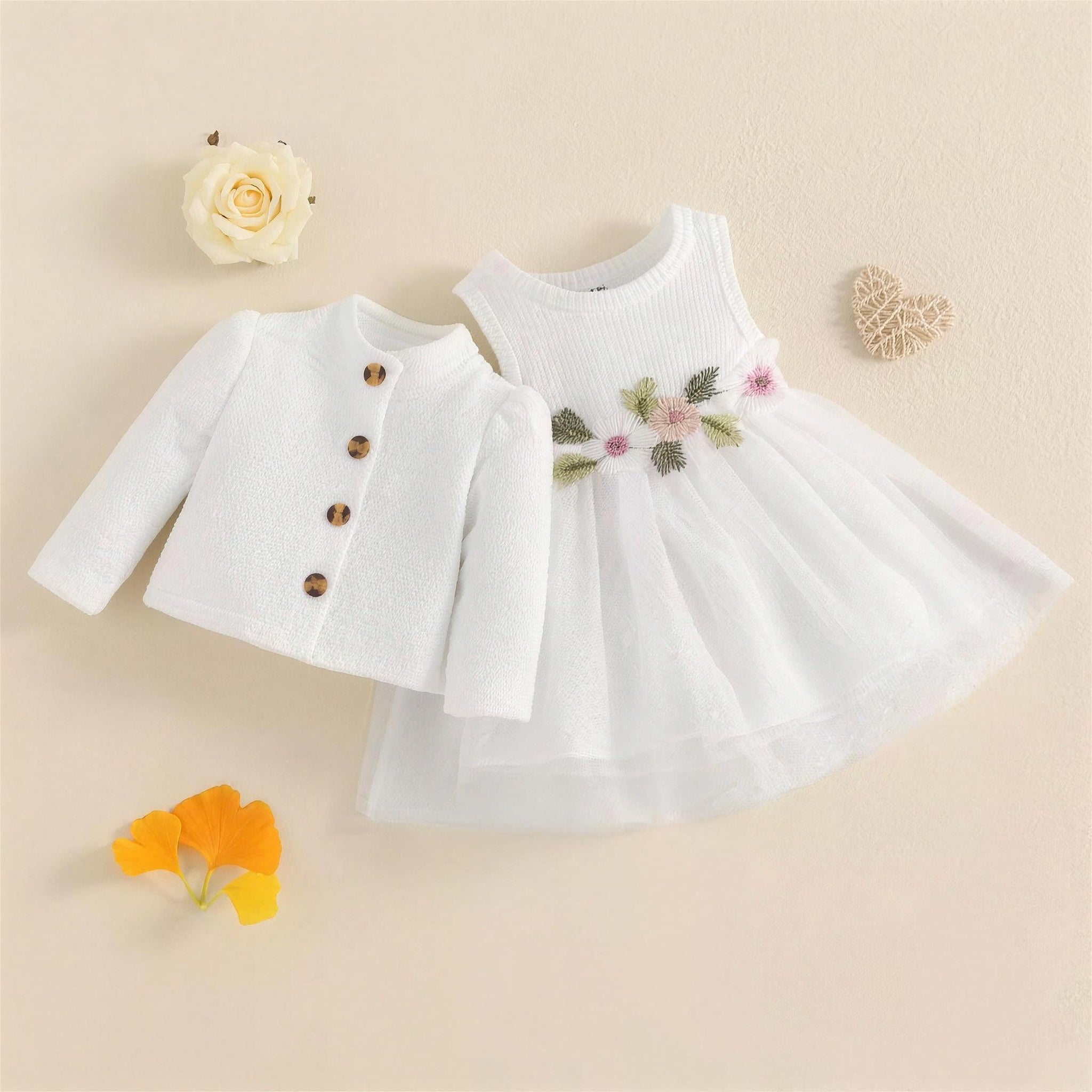 Floral Cardigan Dress Set - additional photo