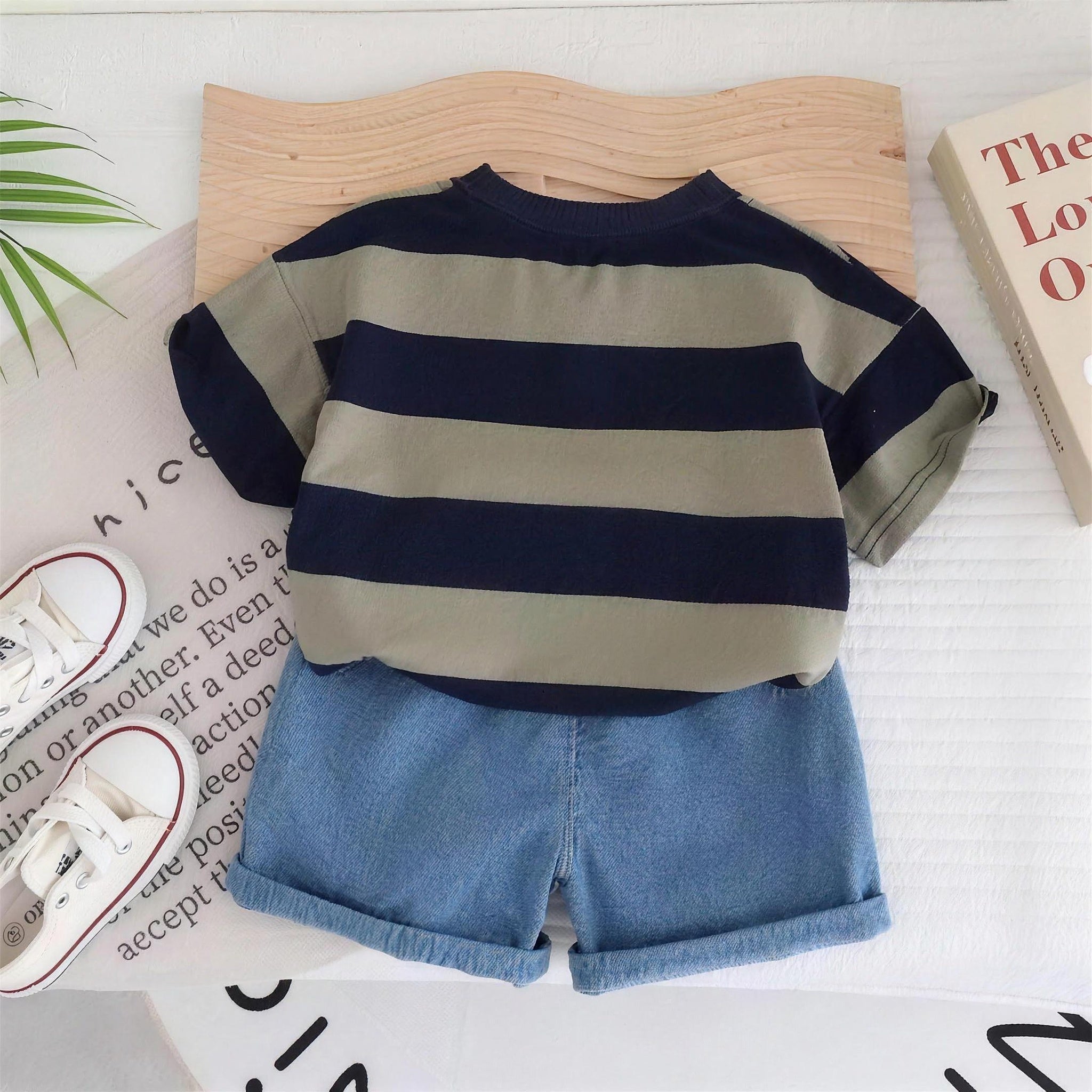 Navy Stripe Denim Set - additional photo