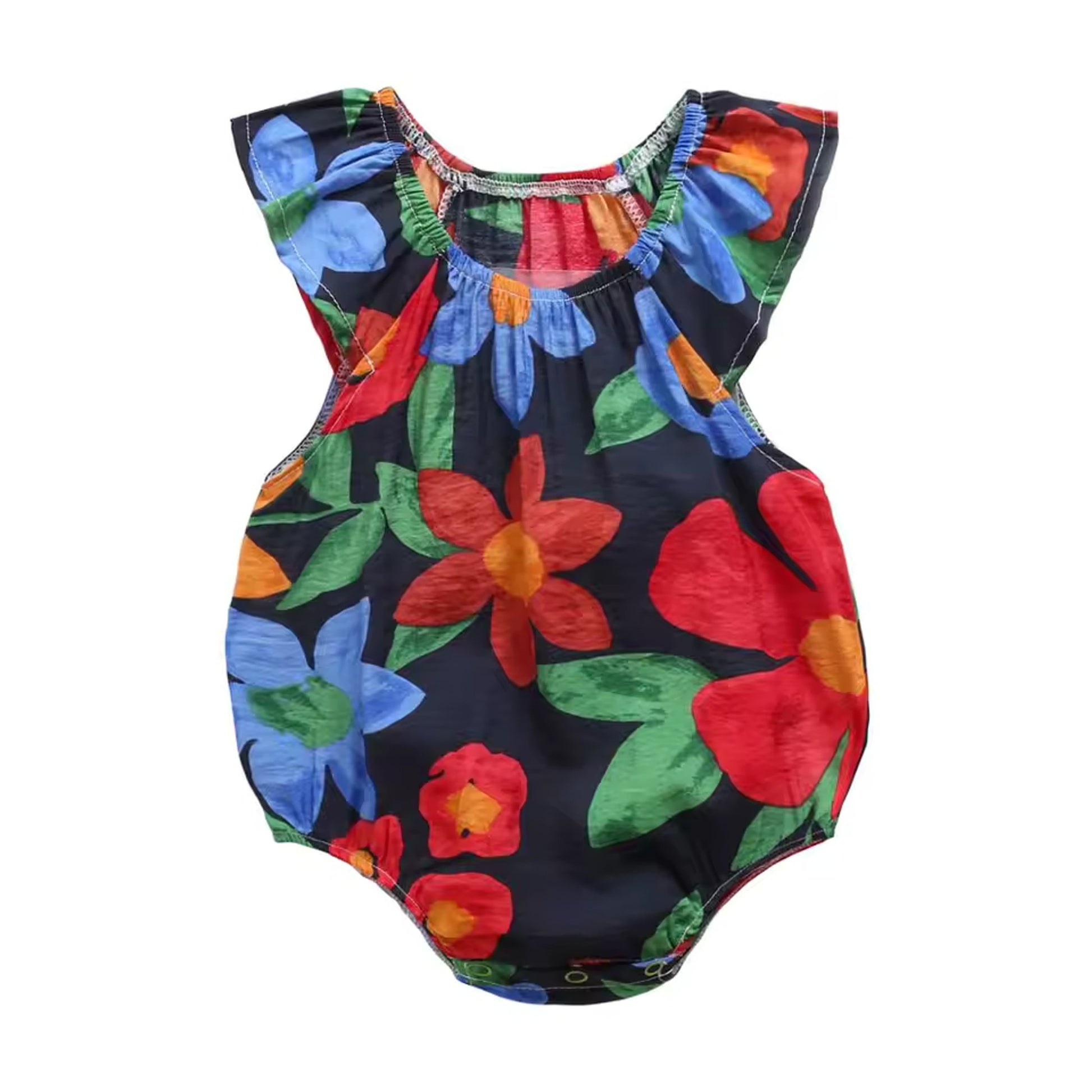 Floral Bubble Bodysuit - Black Floral