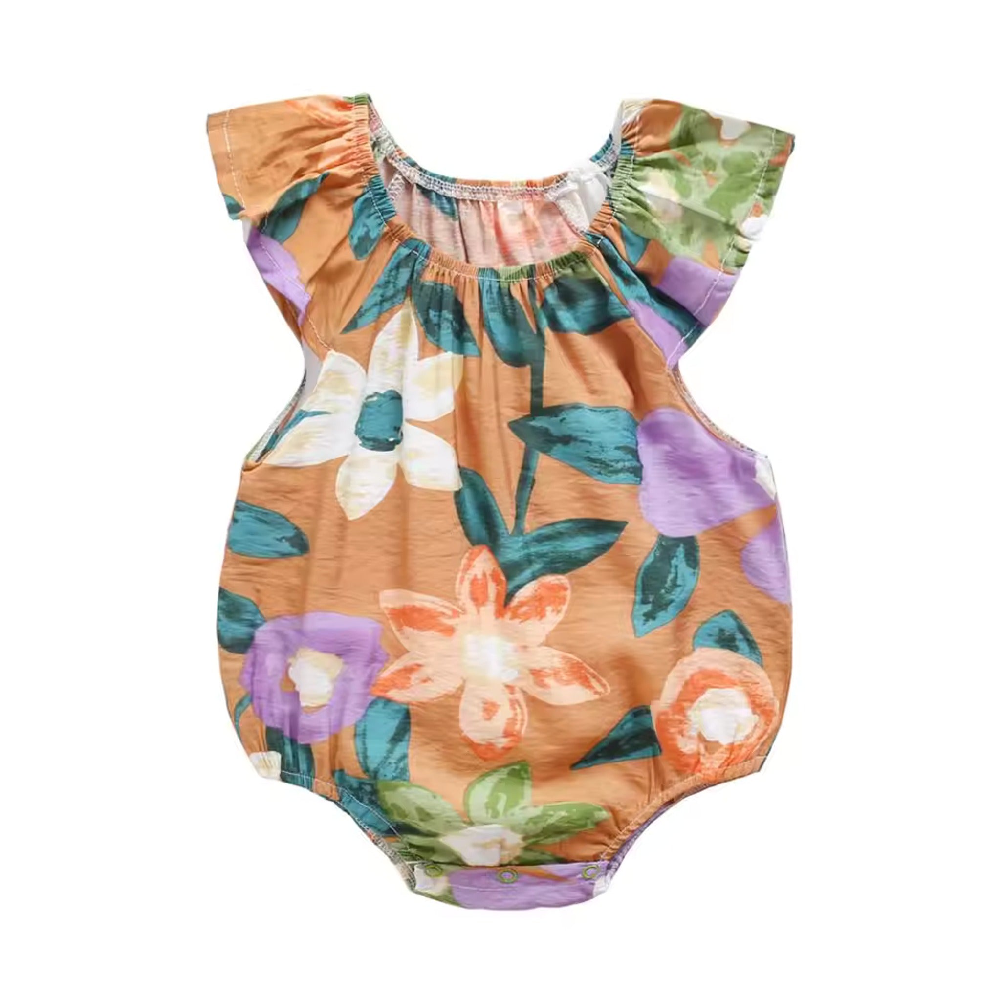 Floral Bubble Bodysuit - Tan Floral