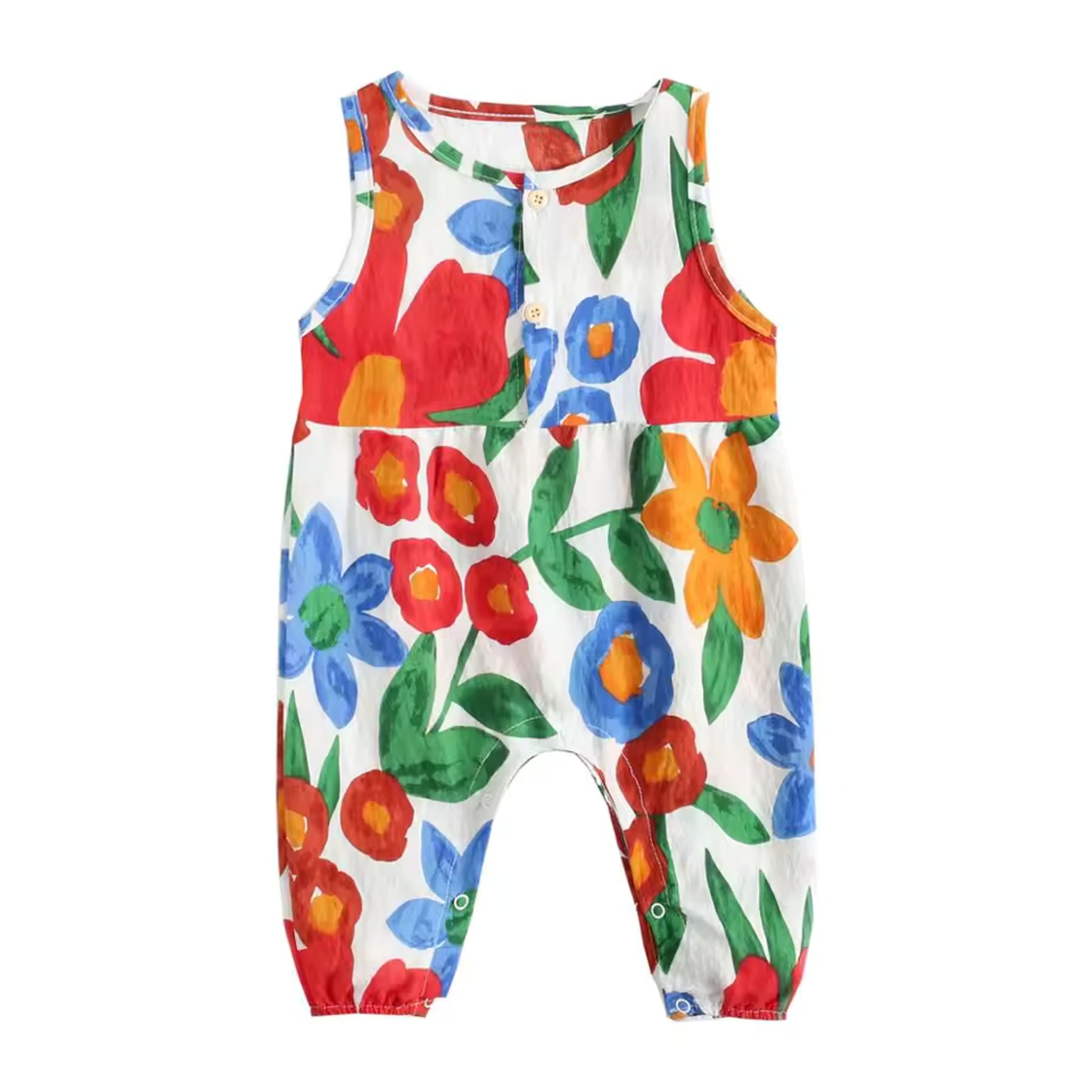 Floral Harem Romper - White Floral