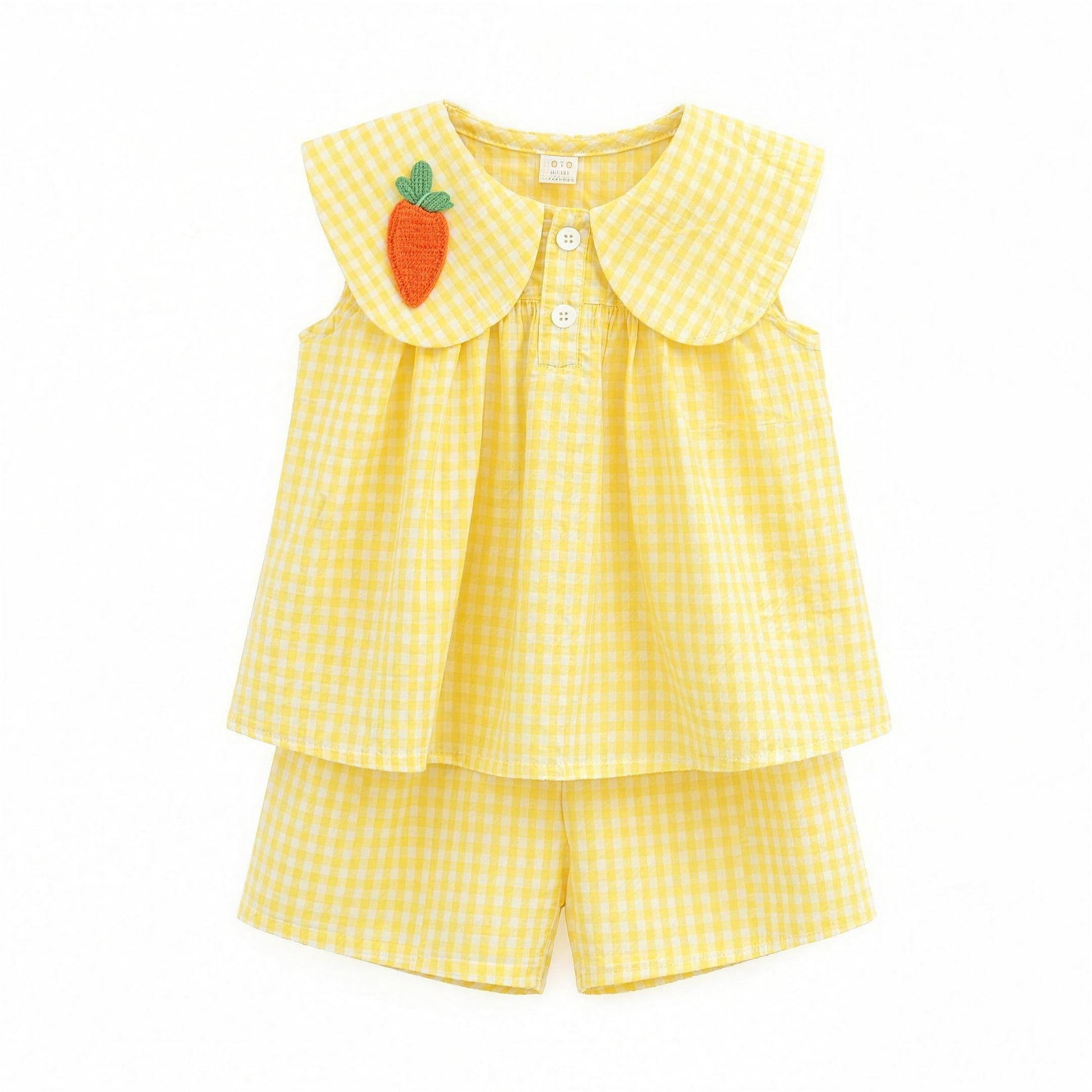 Gingham Fruit Patch Set - Gold, professional studio photo
