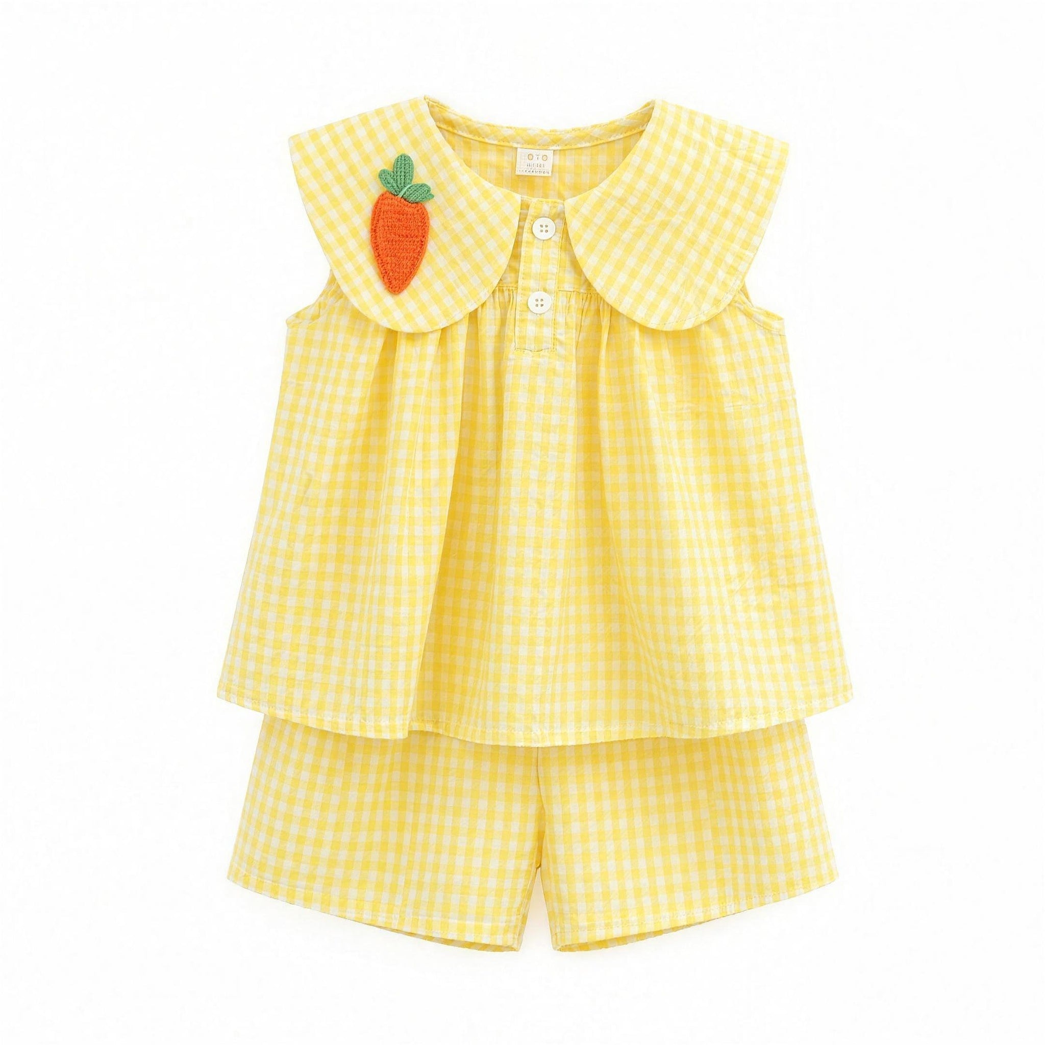 Gingham Fruit Patch Set - Gold, professional studio photo